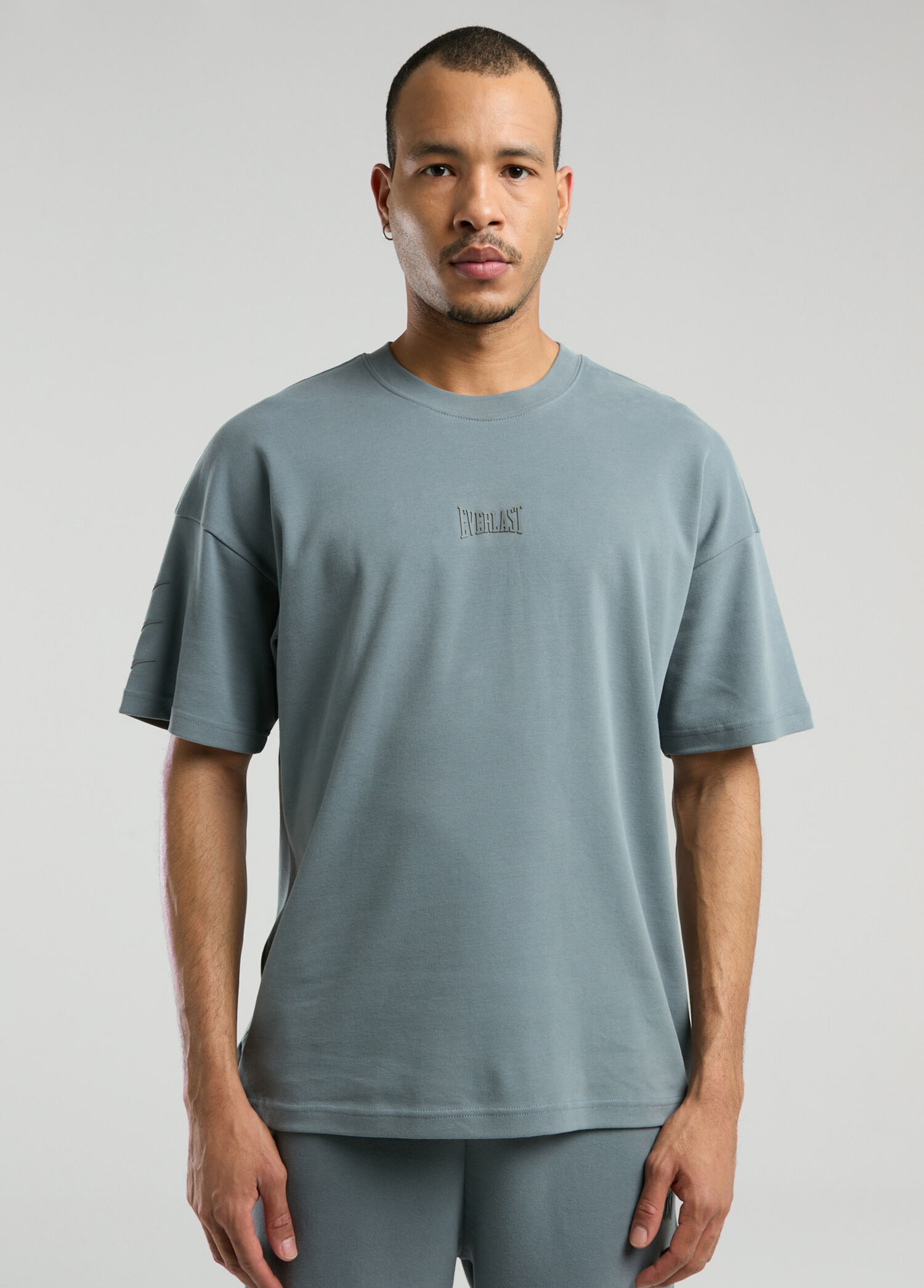 Gri Relaxed Oversize Kısa Kollu Erkek T-shirt