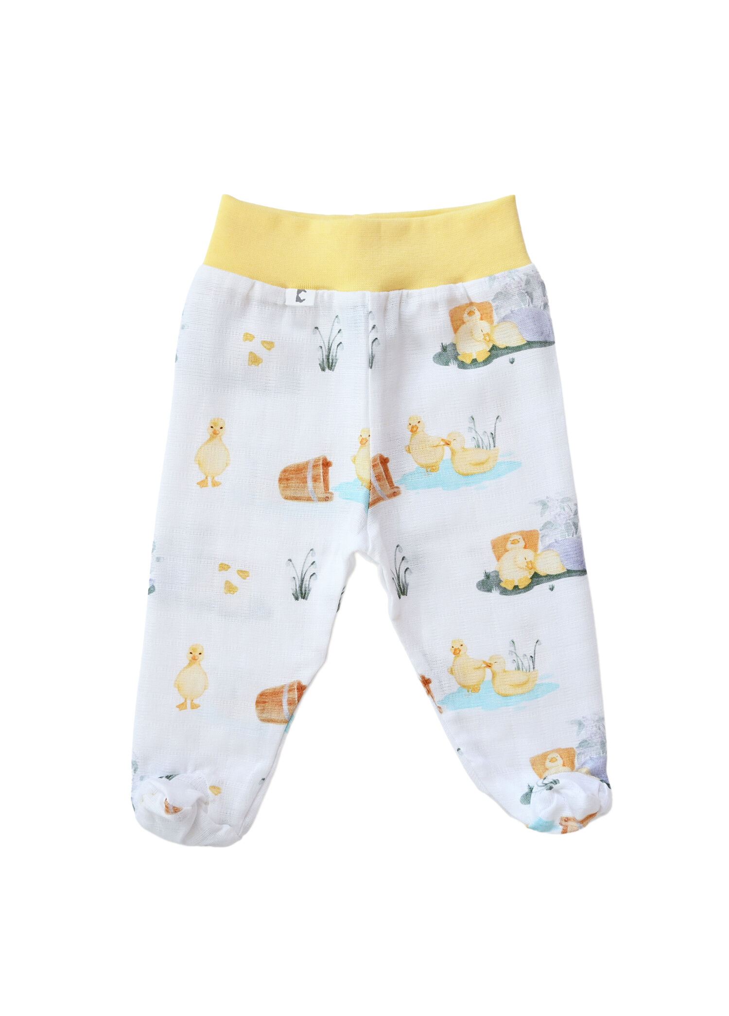 Petits Caneton Müslin Unisex Bebek Patikli Pantolon