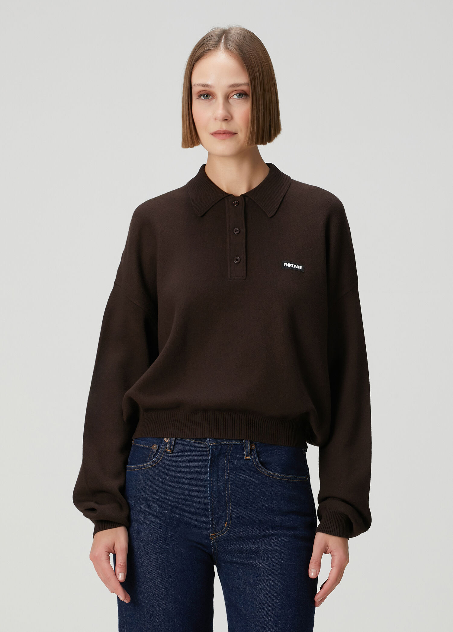 Koyu Kahverengi Polo Yaka Triko