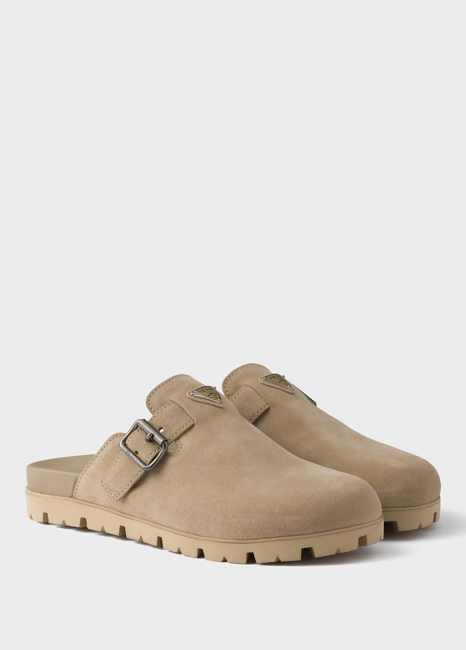 Prada Nötr Erkek Suede Mules Süet Erkek Terlik 1930923 | Beymen