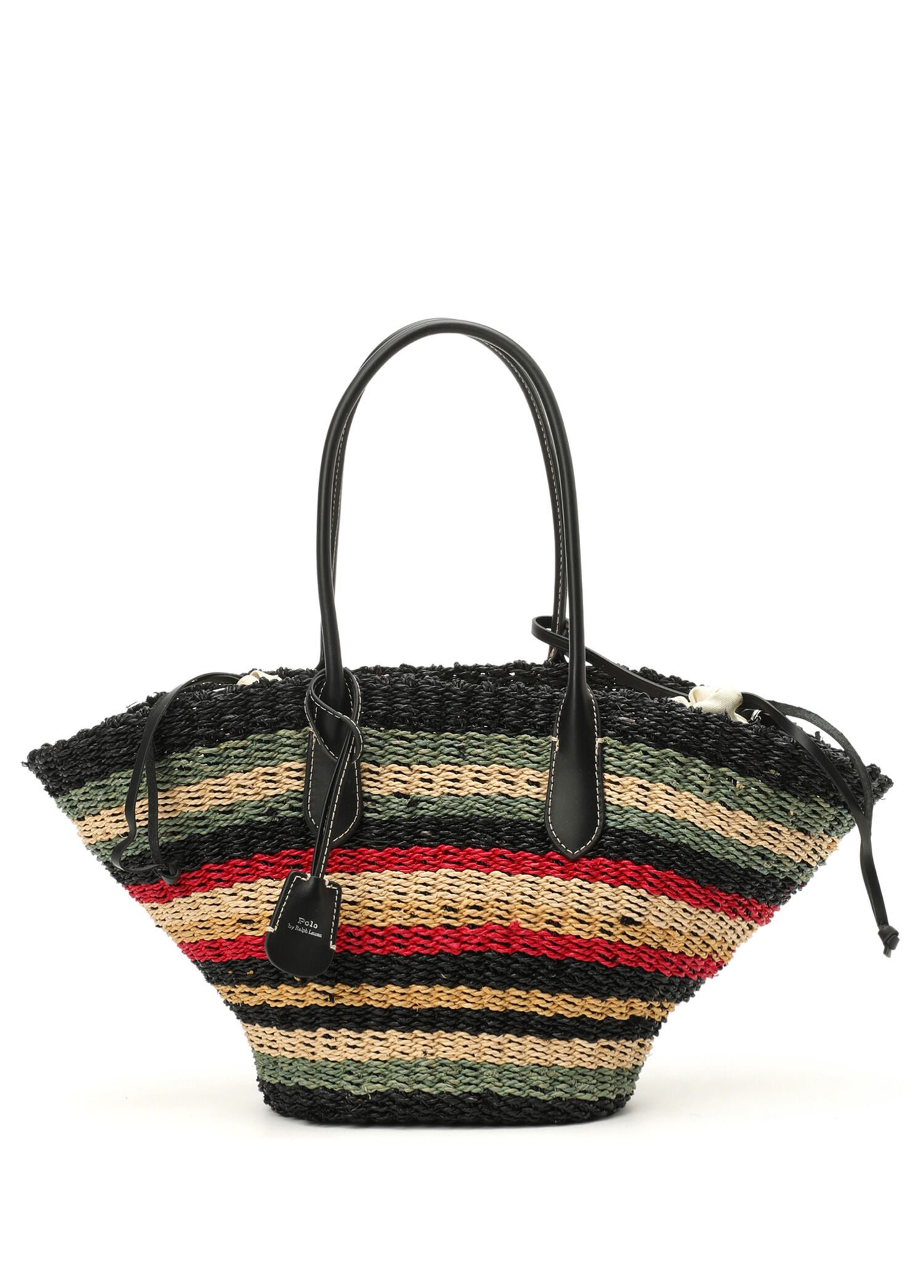 Colorblocked Women's Raffia Beach Bag