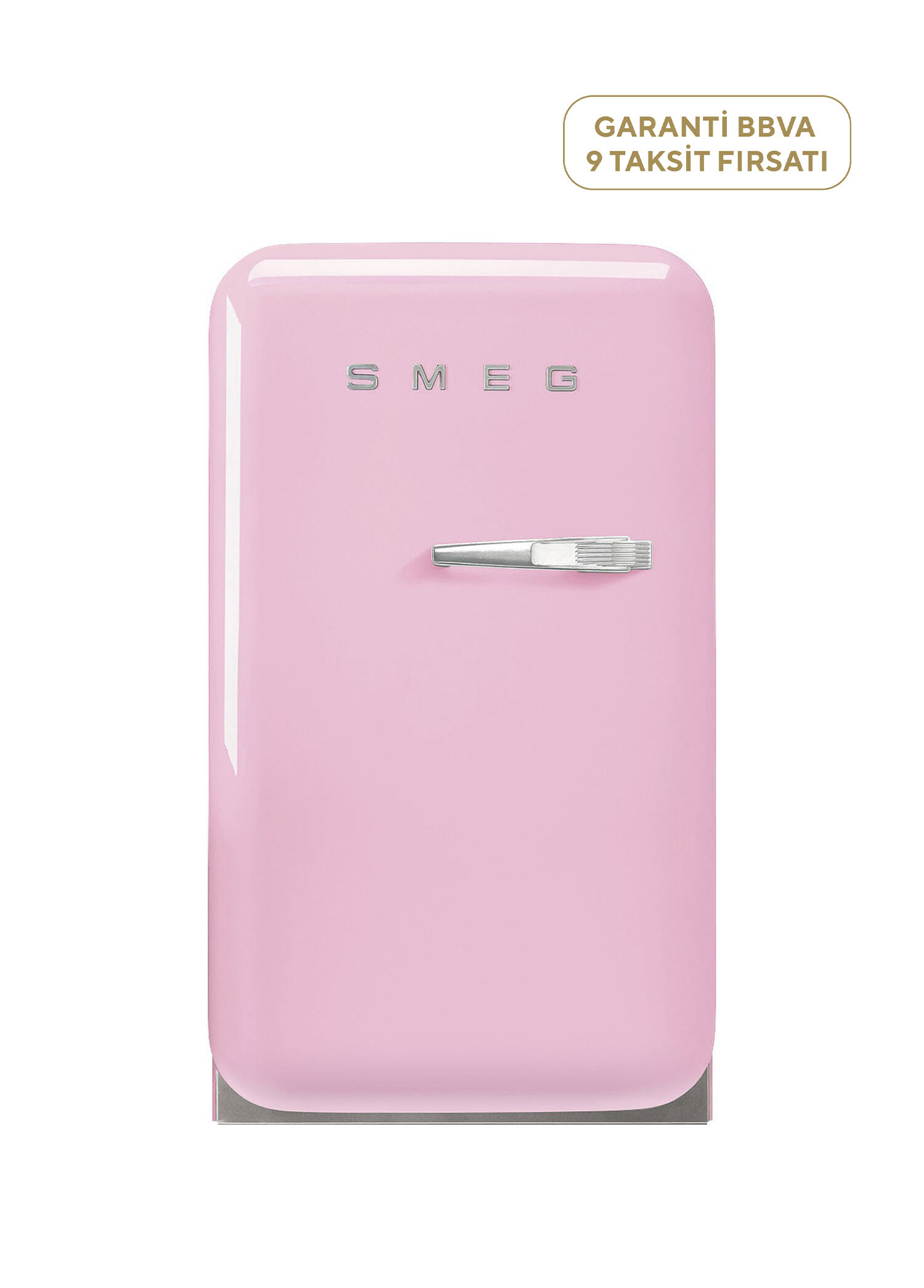 FAB5LPK5 50'S Style Retro Pembe Sol Kapı Mini Buzdolabı