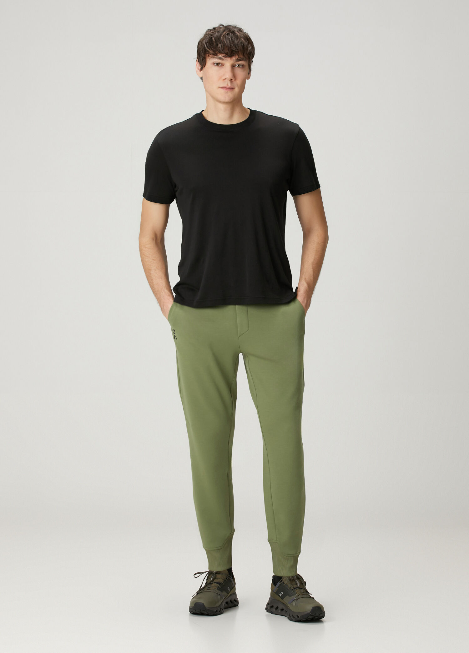 Yeşil Beli Kordonlu Jogger Pantolon