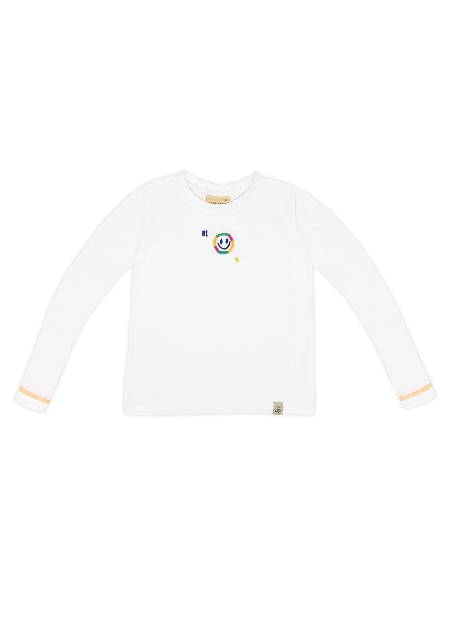 Hi Smiley Nakışlı Beyaz Uzun Kollu Çocuk T-Shirt
