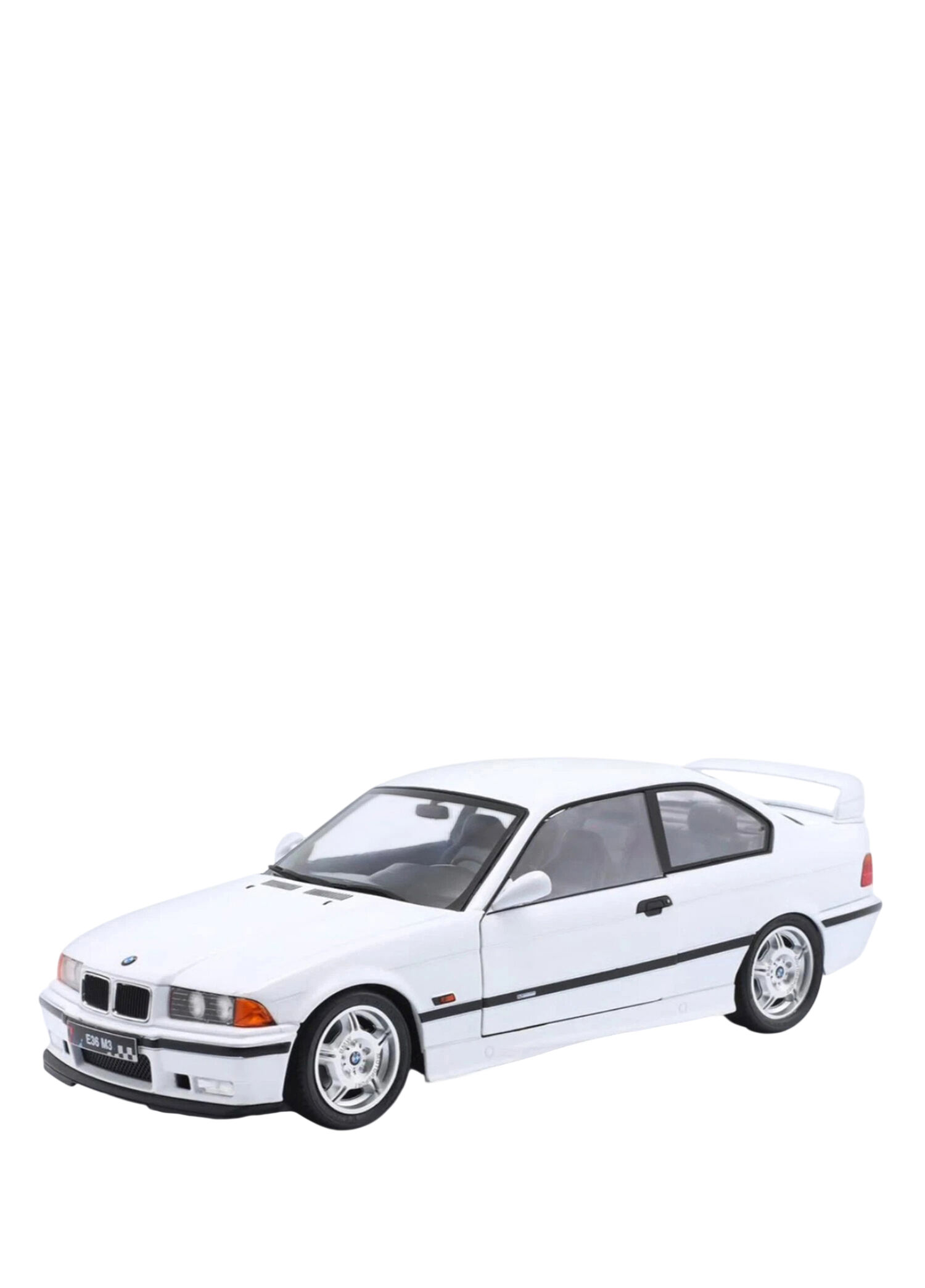1:18 1995 BMW E36 M3 Lightweight Coupe Plain Body Version Diecast Metal Minyatür Beyaz Model Araba