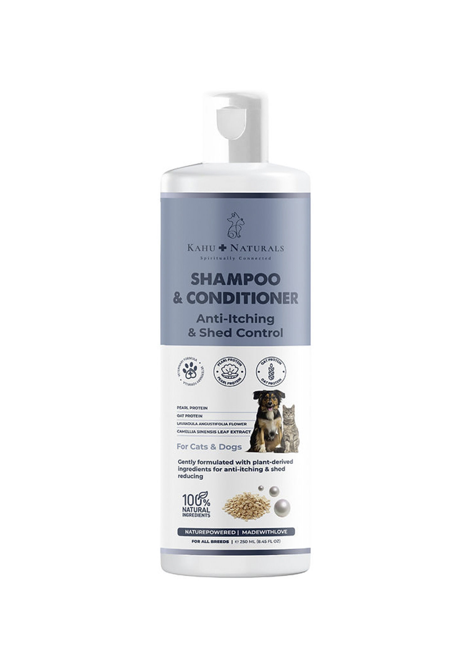 Shampoo Conditioner Kaşıntı ve Tüy Dökülmesi Karşıtı Organik Nemlendirici Kedi ve Köpek Şampuanı 250 ml