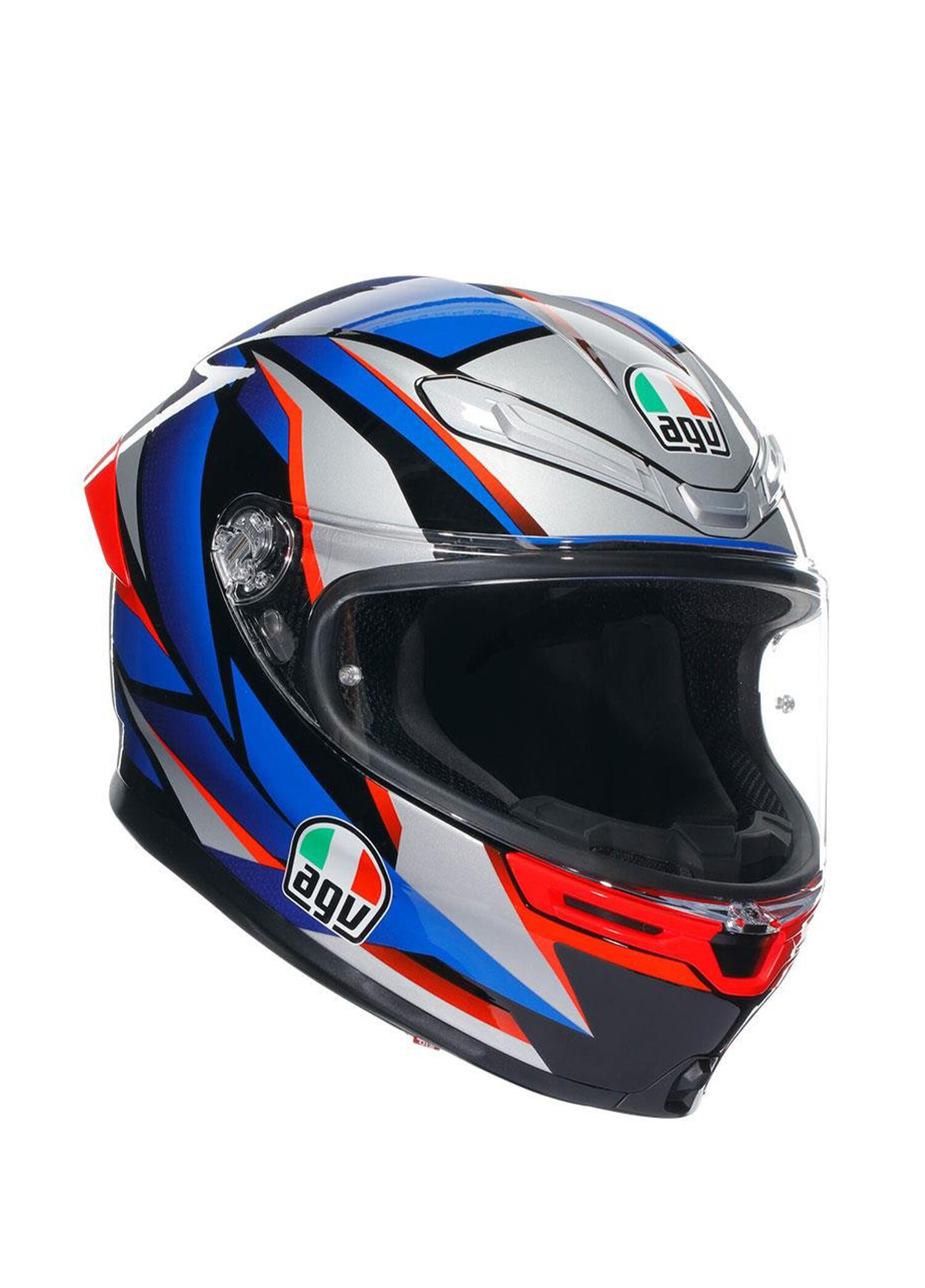 K6 S Slashcut Blue Red Kapalı Motosiklet Kaskı