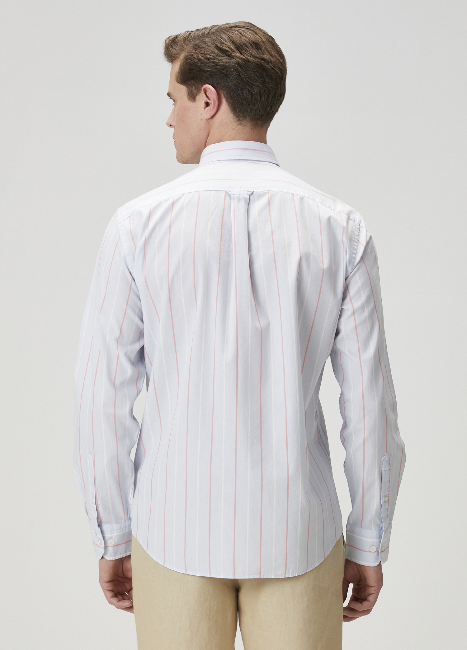 Slim Fit Çizgili Gömlek_4