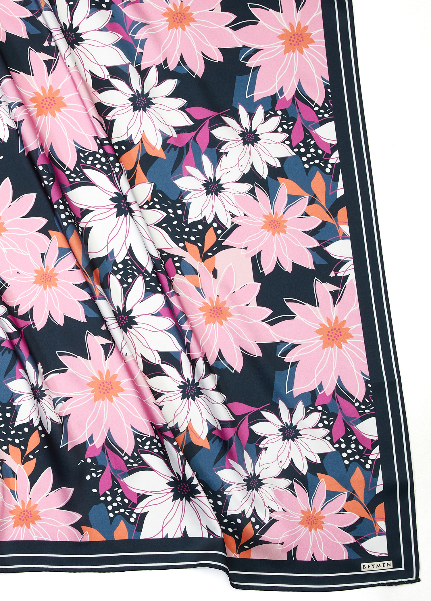Çok Renkli 90x90 cm Twill Eşarp_1