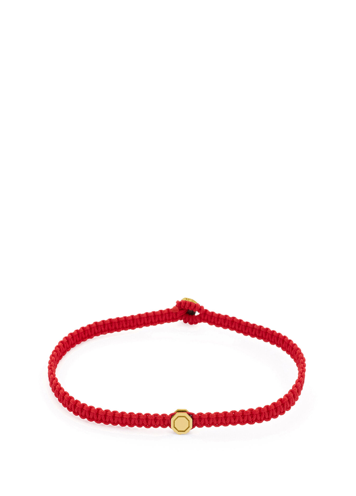 Octagon Red Men's Silver Bracelet