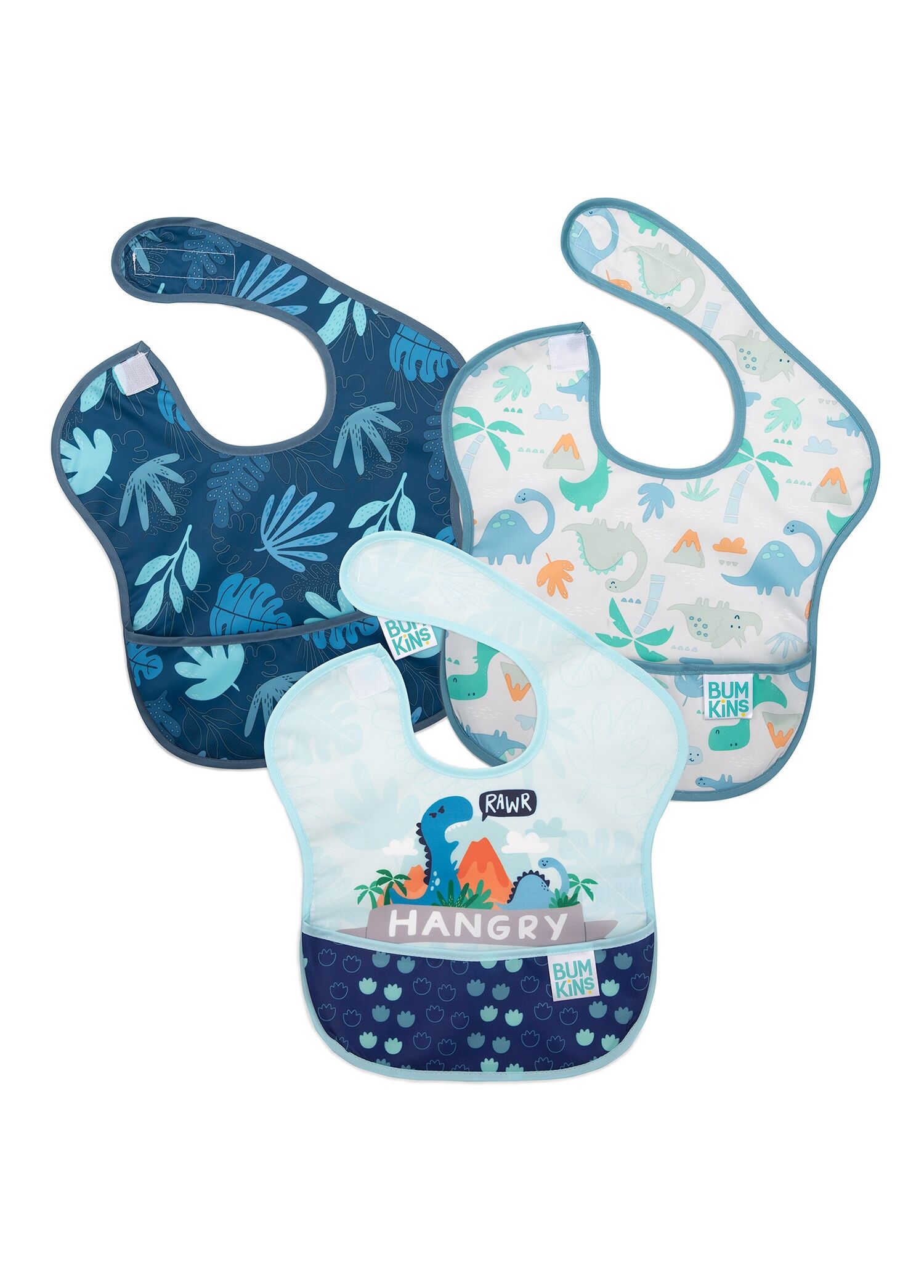 SuperBib Hangry Dinasours and Blue Tropic 3'lü Önlük