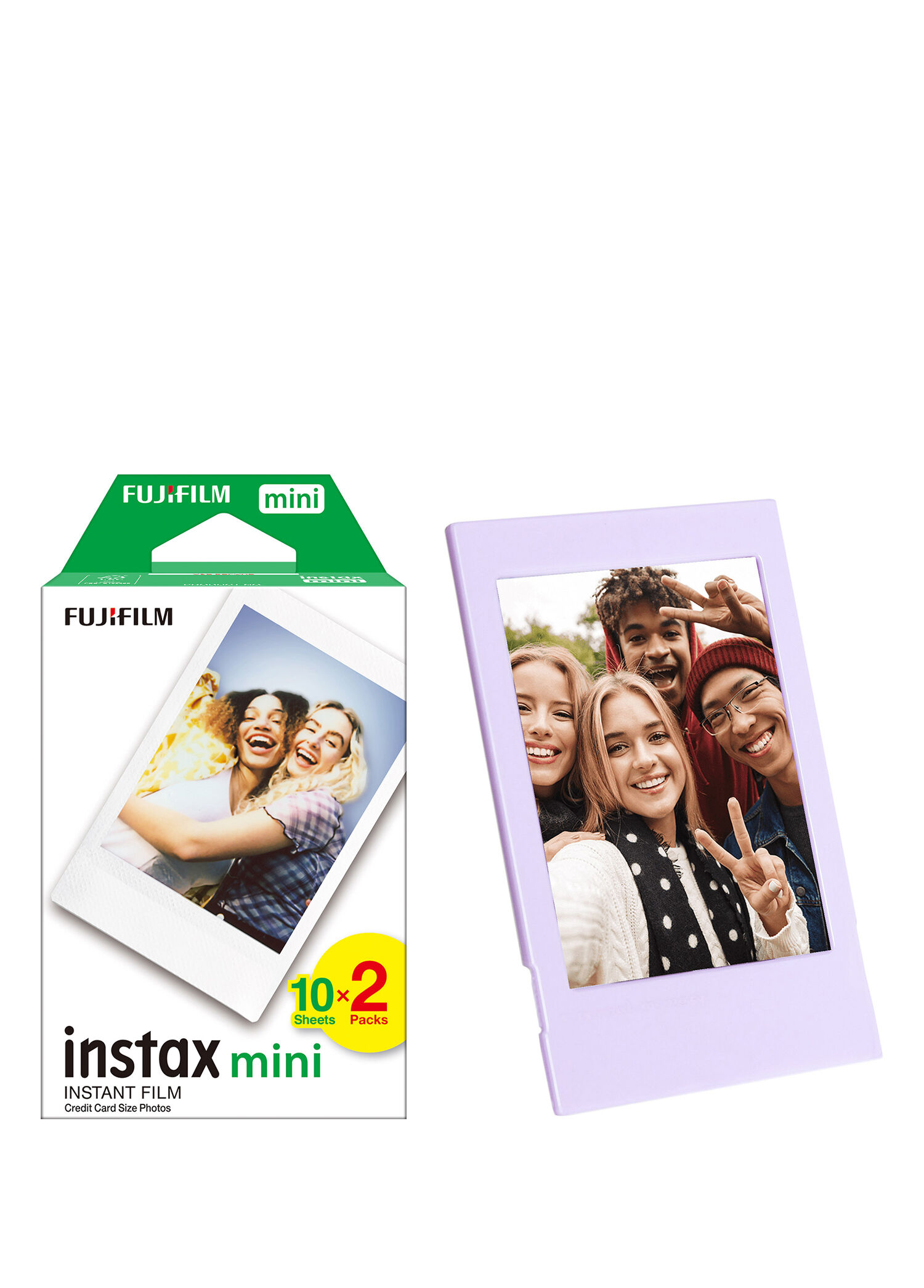 Instax Mini 12 Makine Uyumlu 20'li Film ve Lila Fotoğraf Çerçevesi
