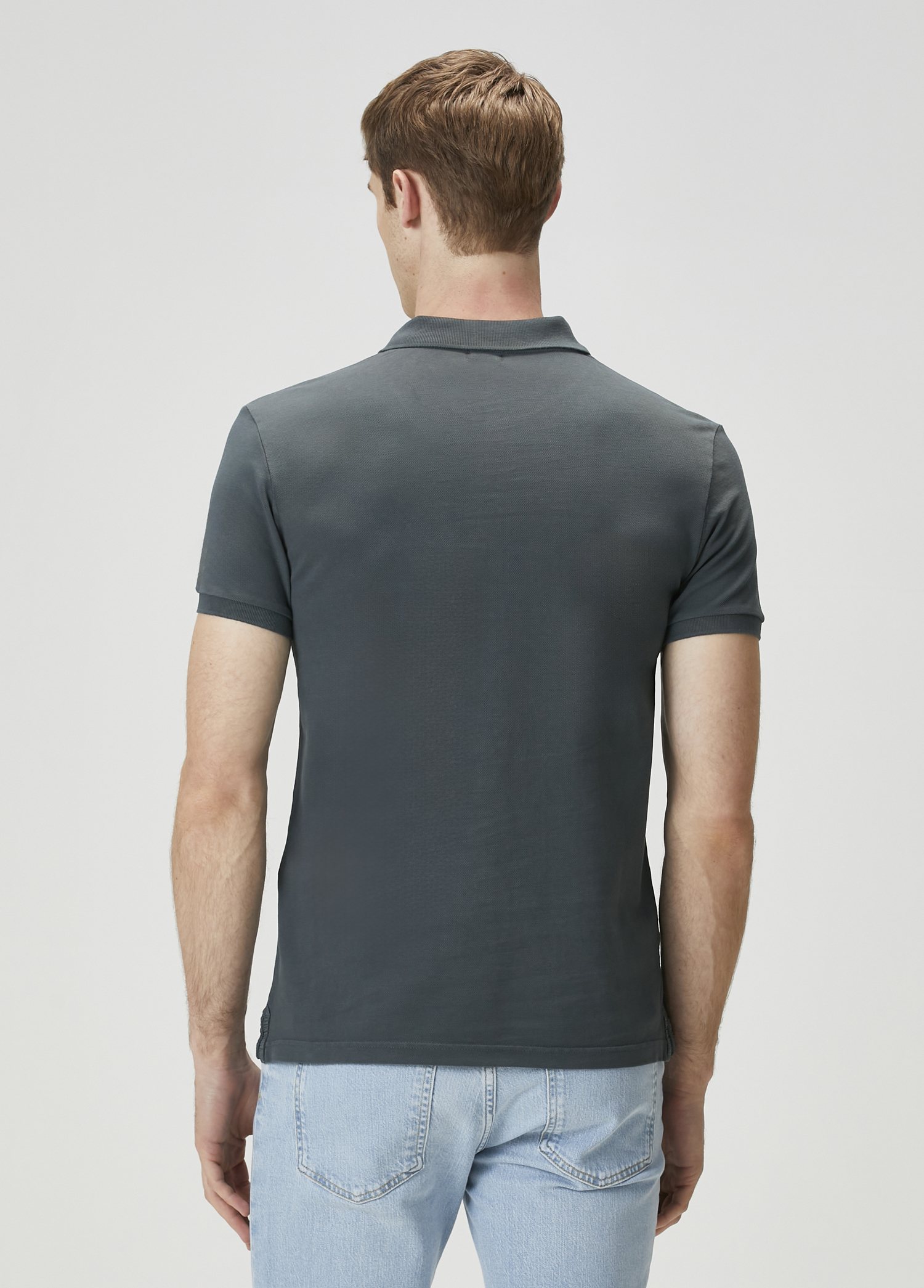 Gri Polo Yaka T-shirt_3