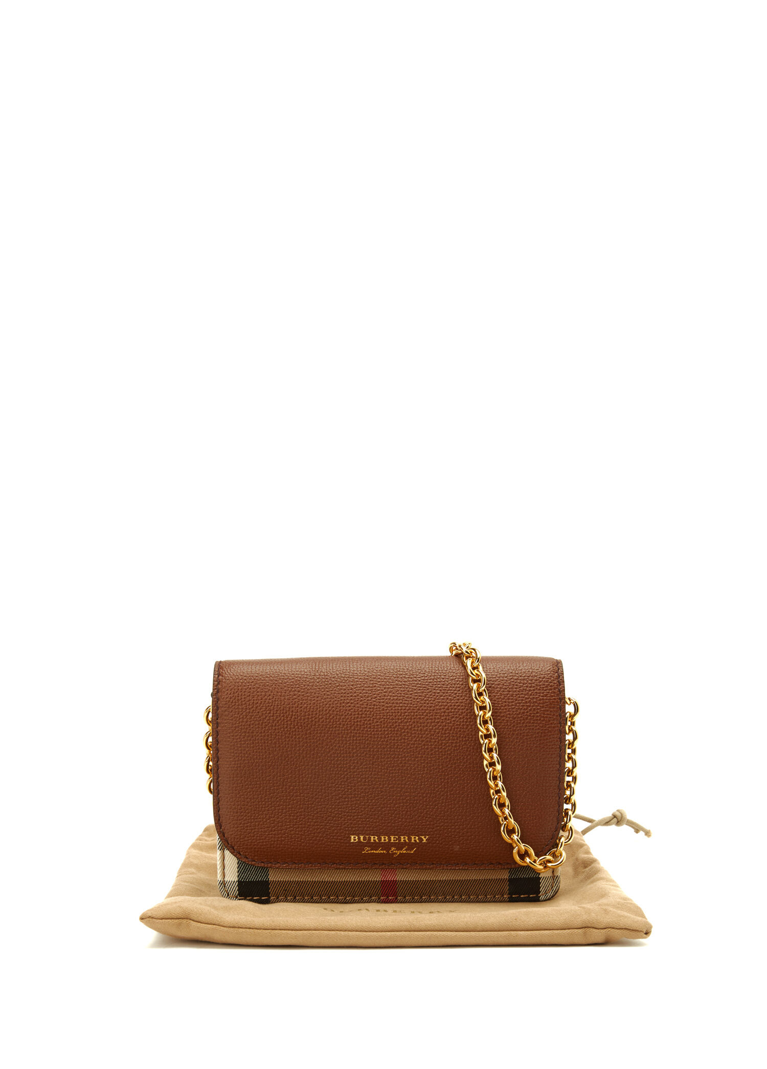 Beymen Reborn - Burberry Hampshire House Check Çanta - Taba