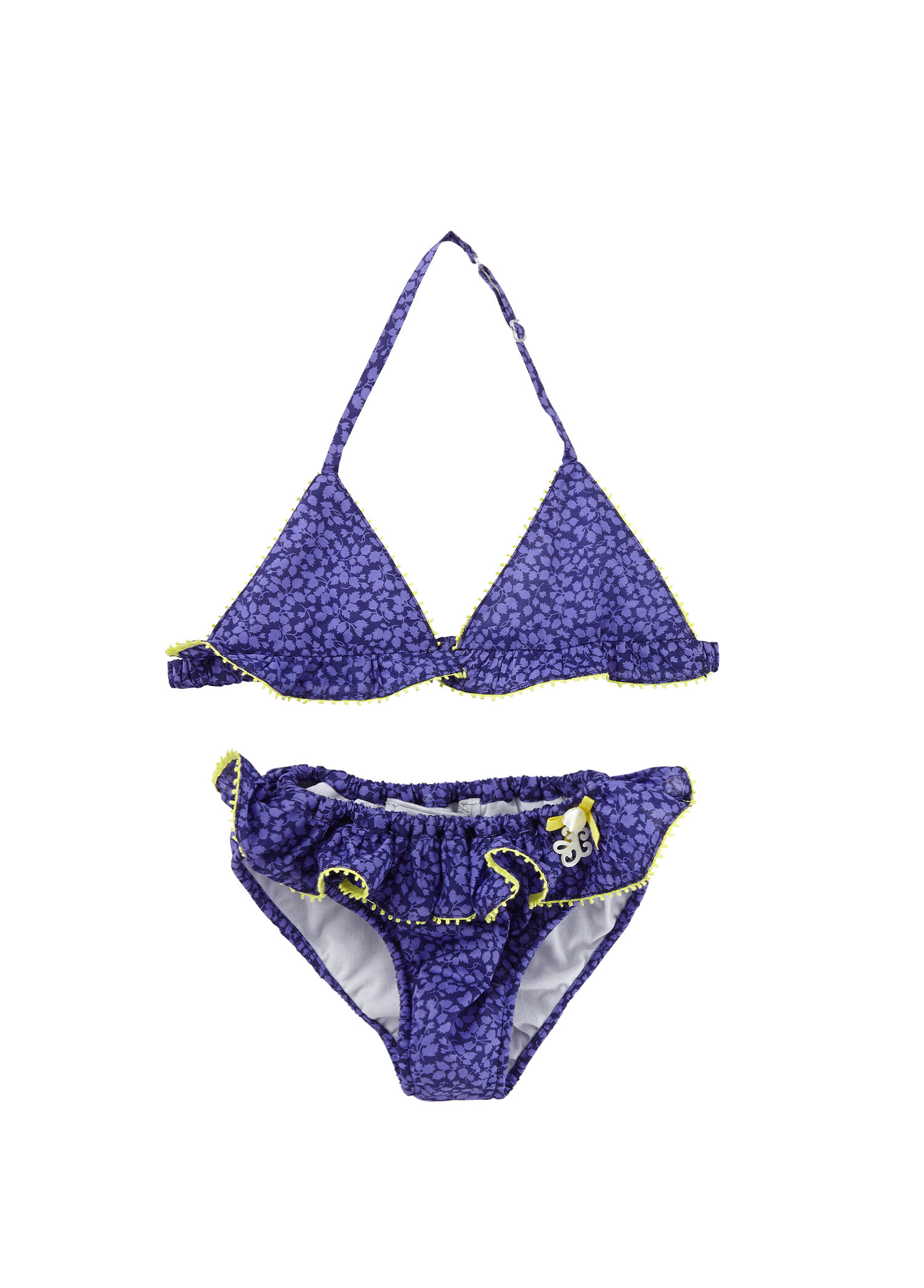 Koyu Mavi Koton Kız Çocuk Bikini Takımıı