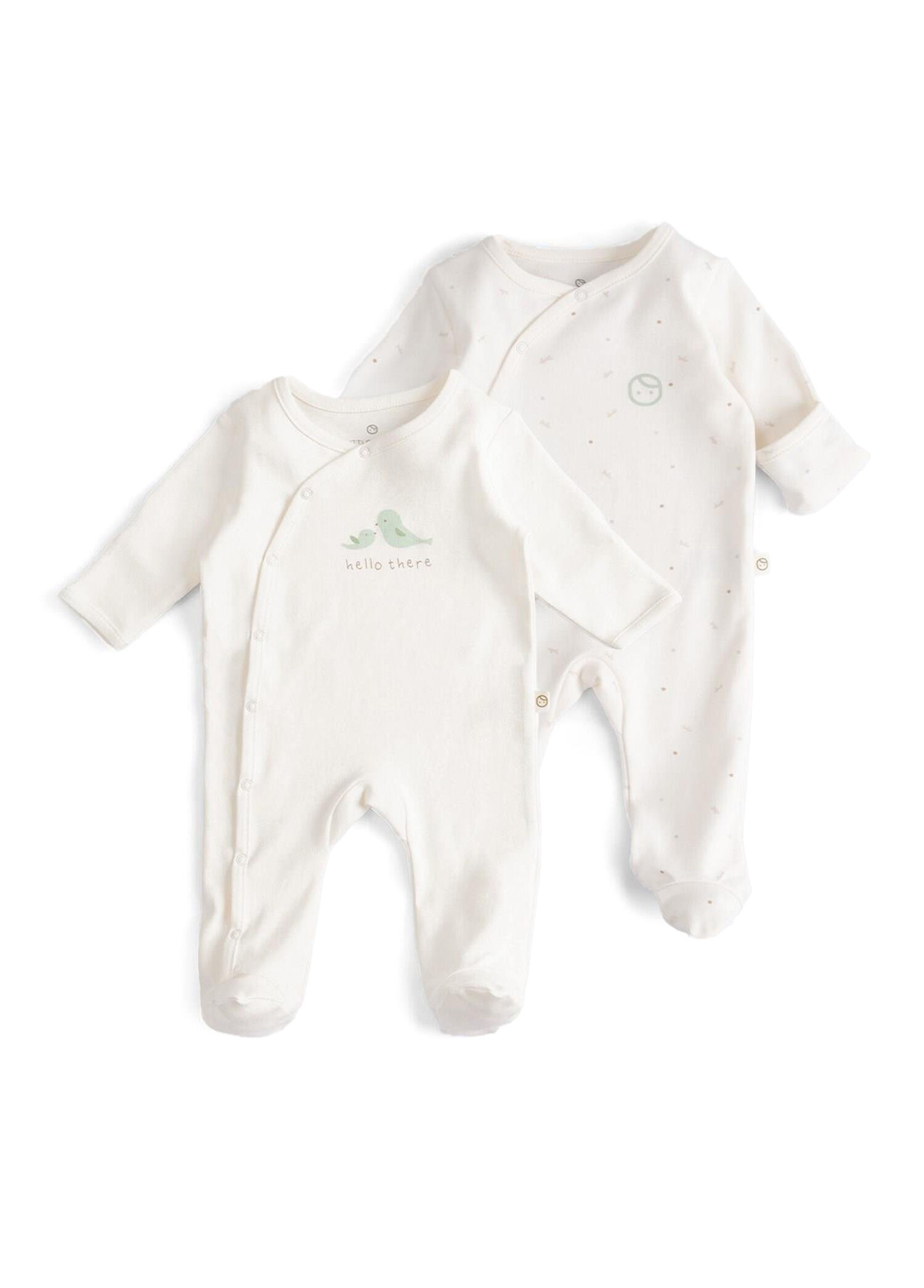 Twig Organik Pamuk Eldivenli Patikli Unisex Bebek 2'li Tulum Seti