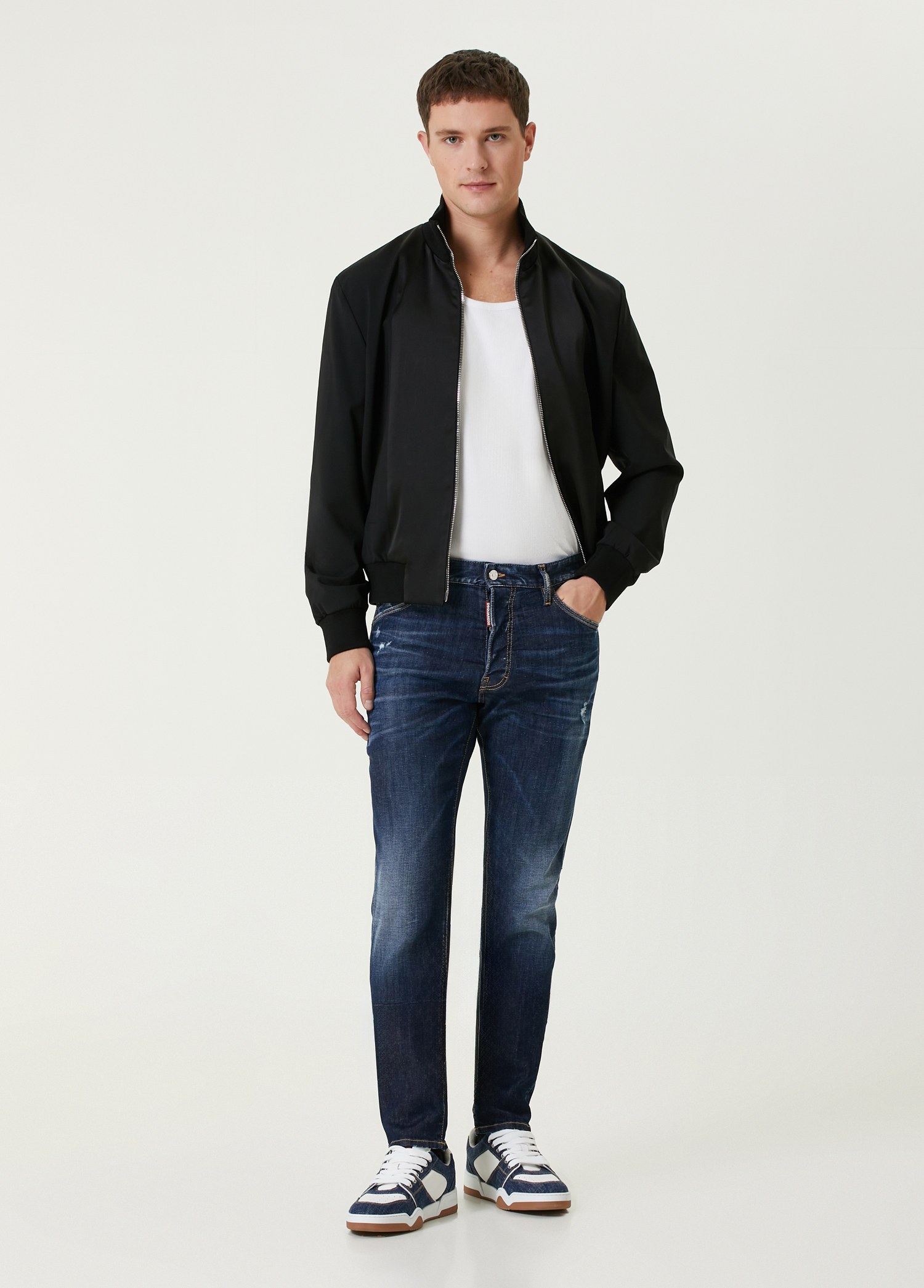 Skinny Fit Lacivert Jean Pantolon