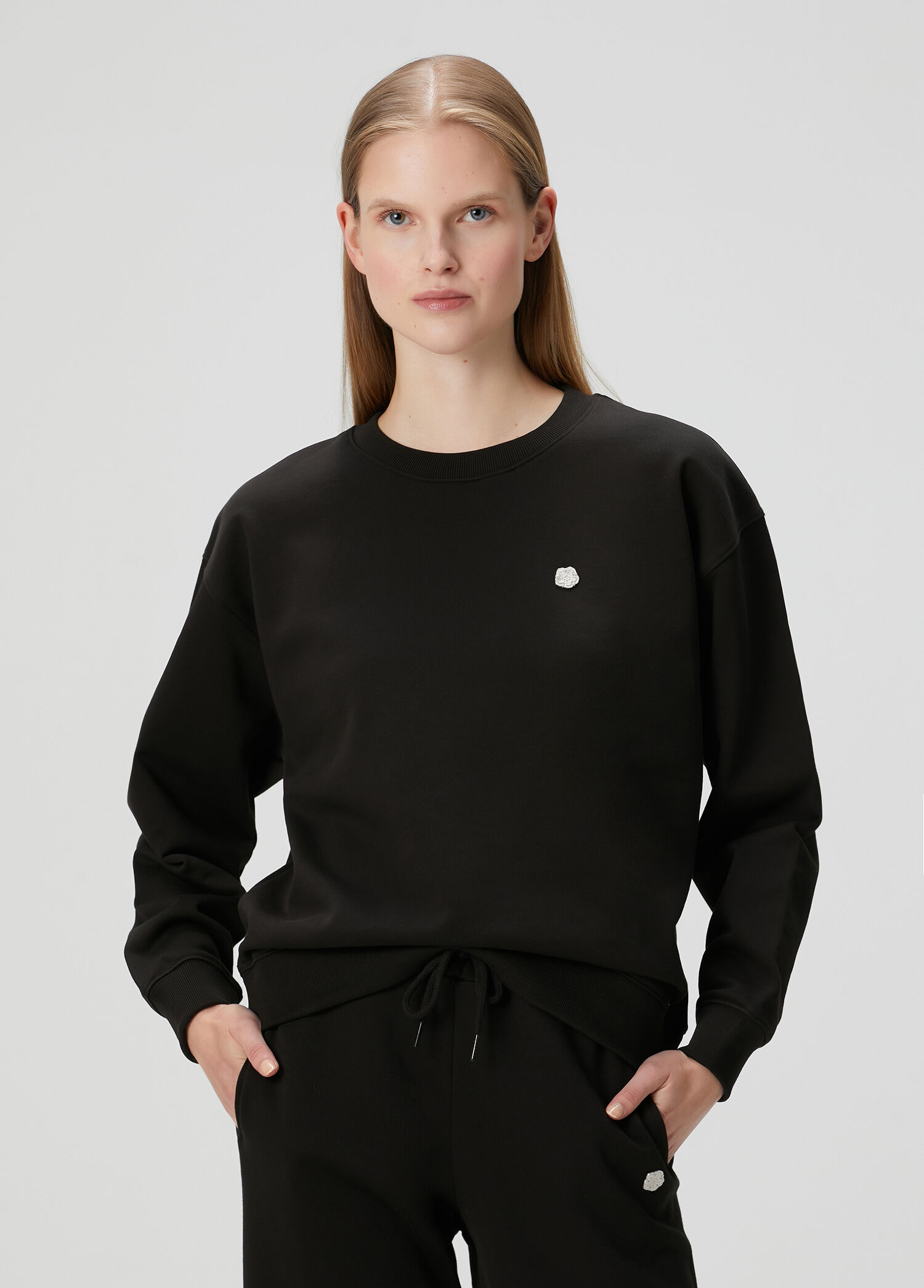 Boke Flower Siyah Sweatshirt