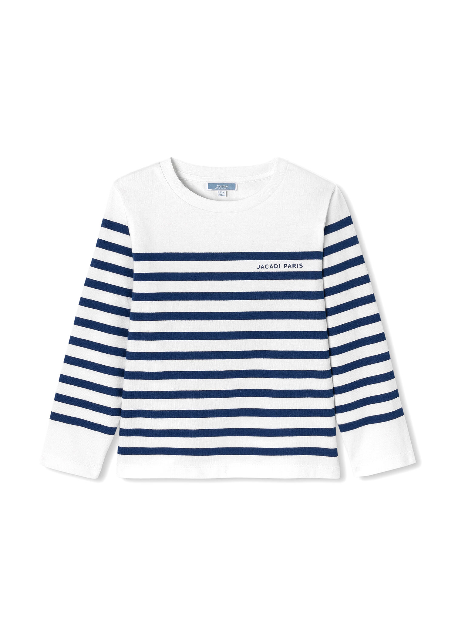 Beyaz Breton Çizgili Uzun Kollu Erkek Çocuk T-shirt