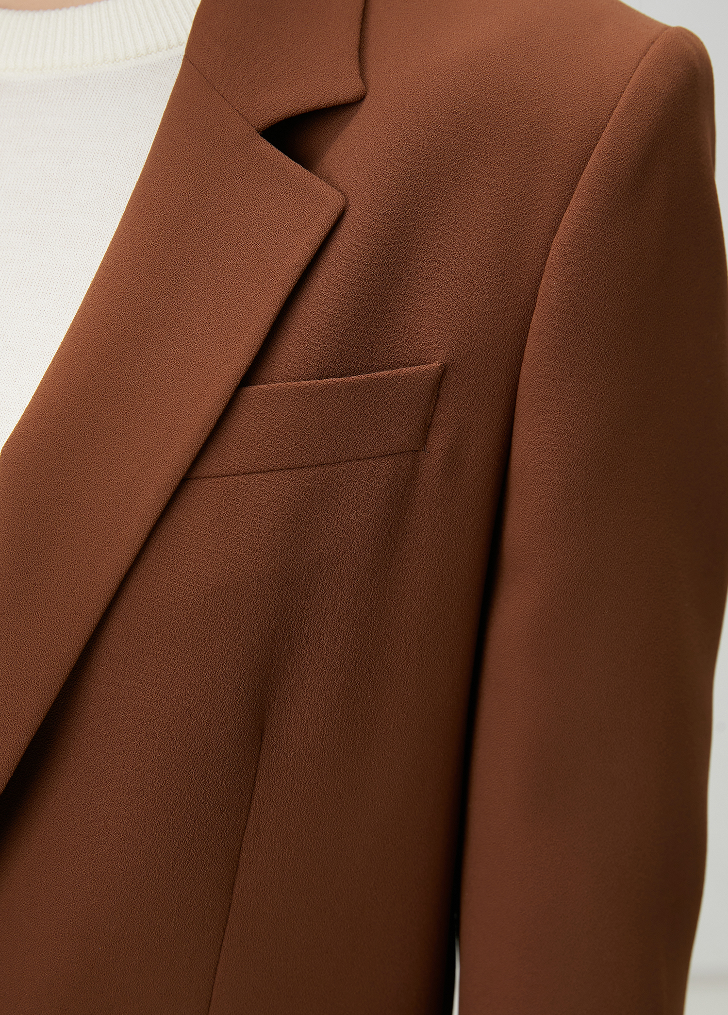 Kahverengi Krep Blazer_4