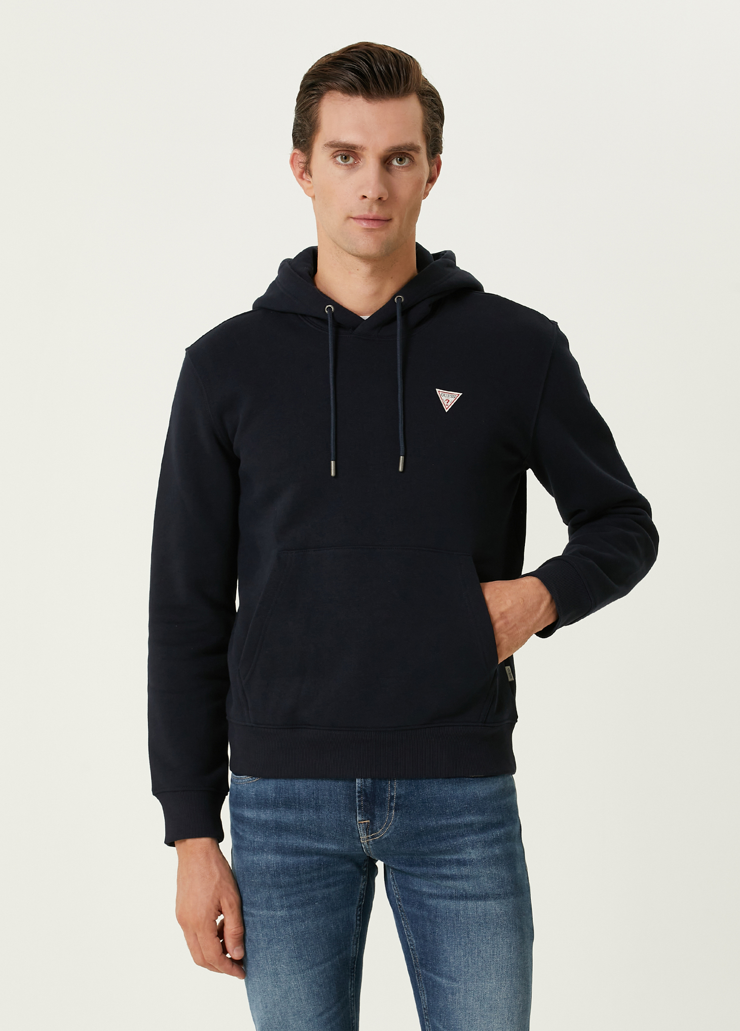 Lacivert Kapüşonlu Sweatshirt