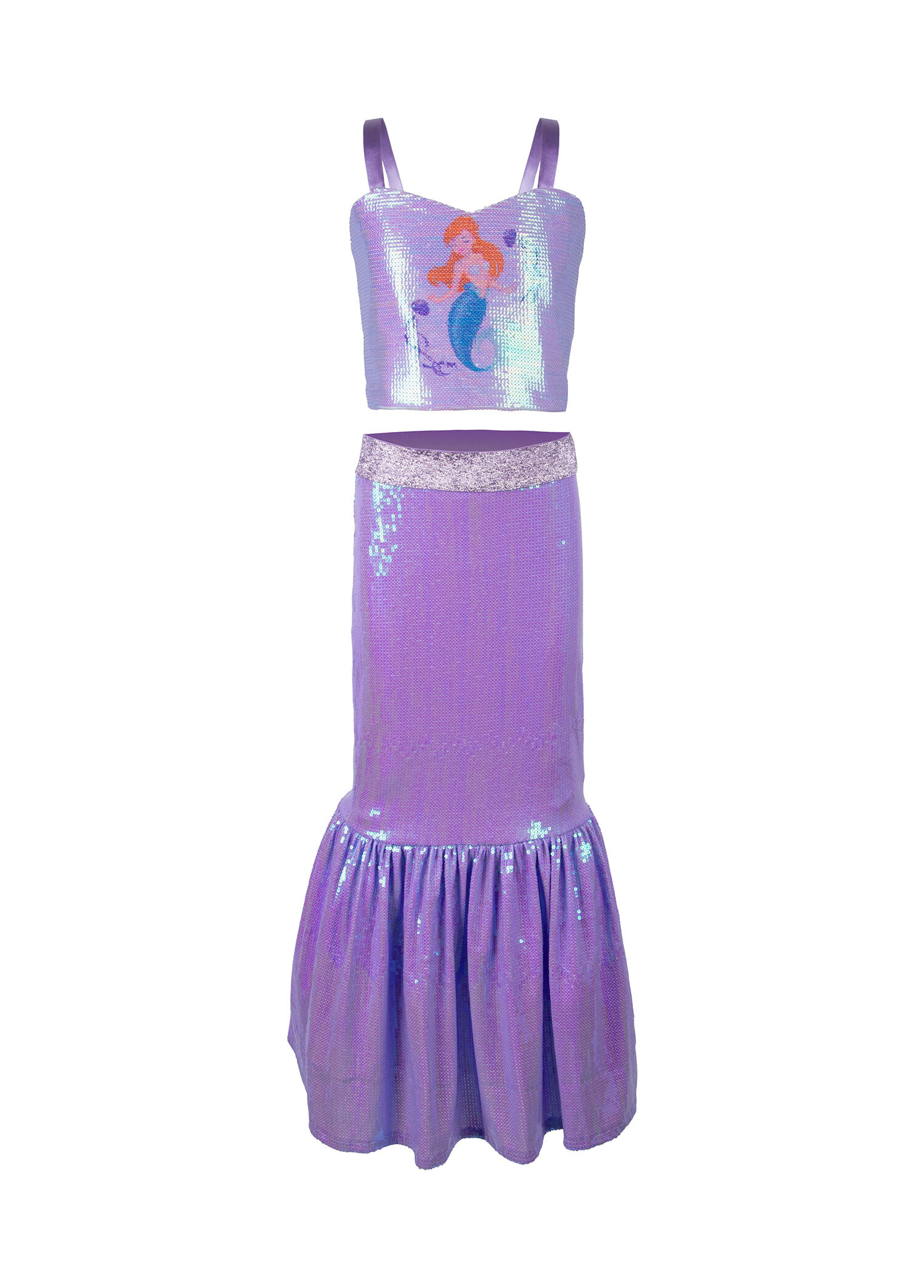 Mermaid Sequin Lila Kız Çocuk Elbise