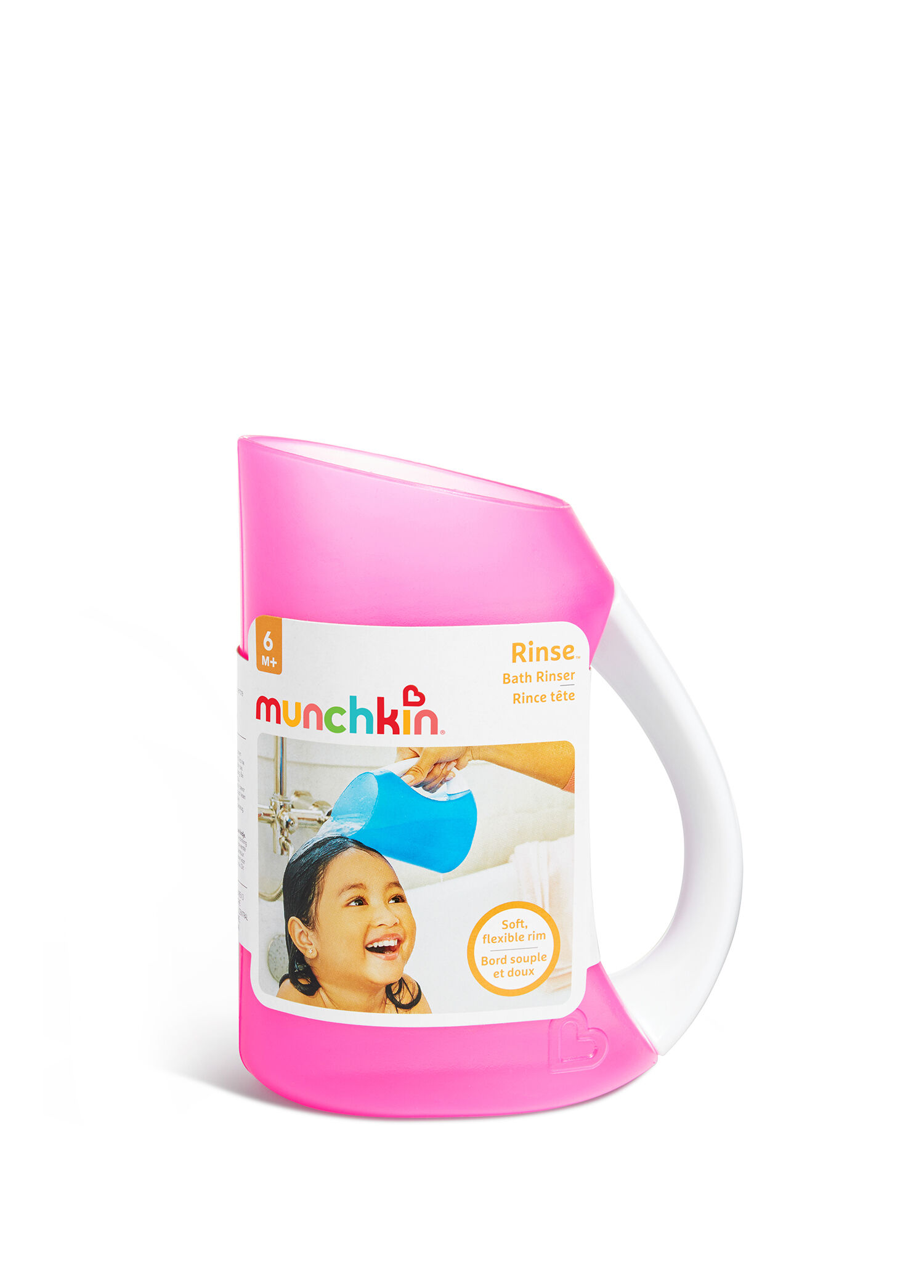 Pembe Ergonomik Kulplu Bebek Banyo Maşrapası