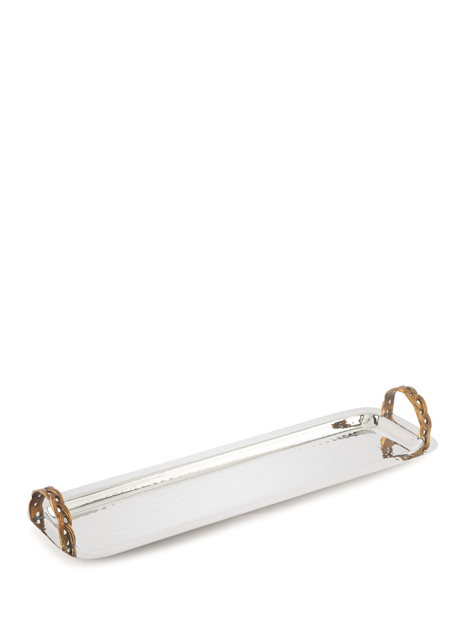 Antik Gold Kulplu Gümüş Baton Tepsi