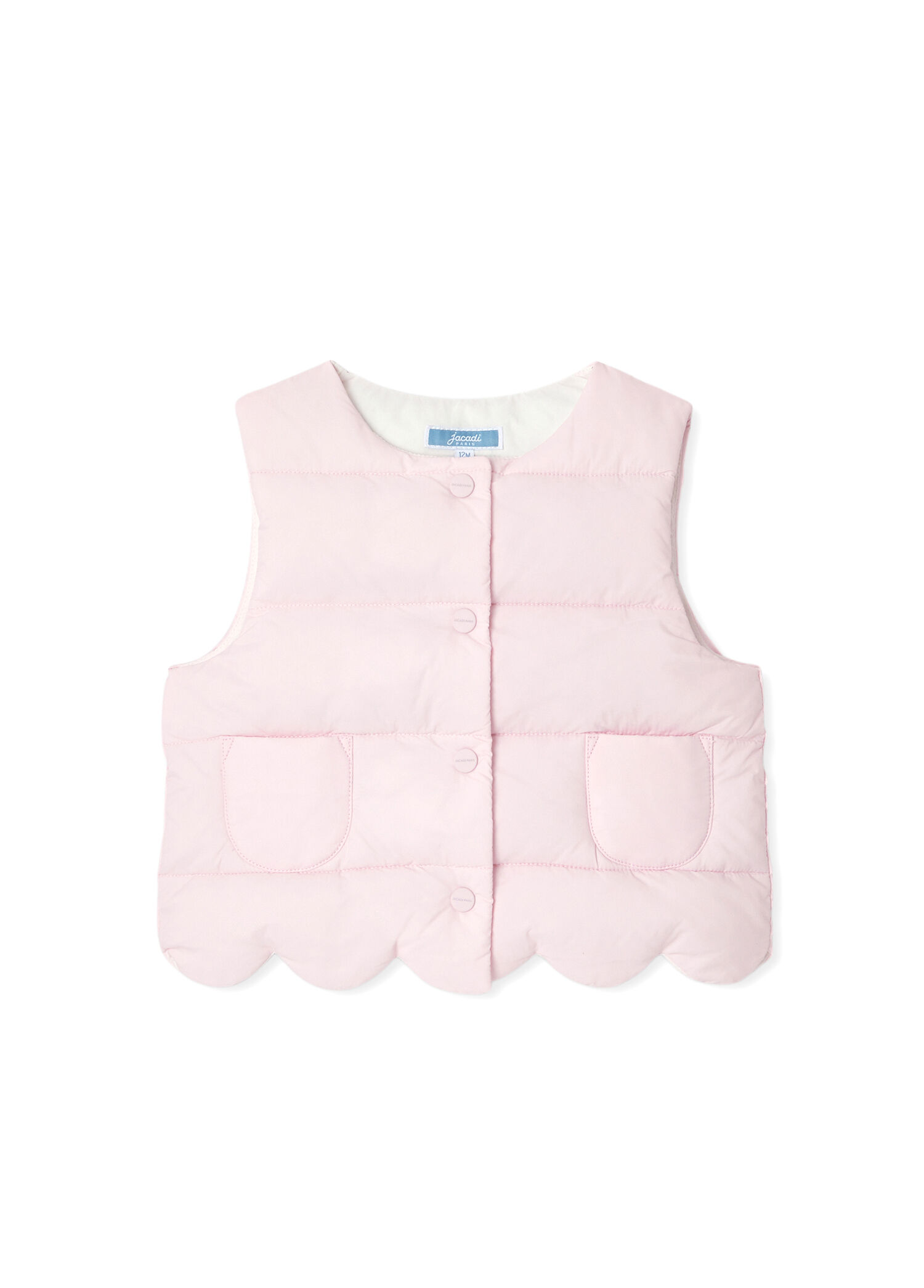 Toz Pembe Kapitone Kız Bebek Yelek