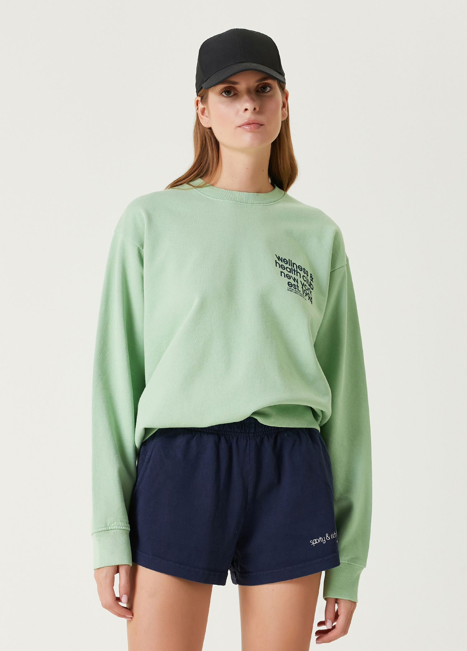 Yeşil Baskılı Sweatshirt