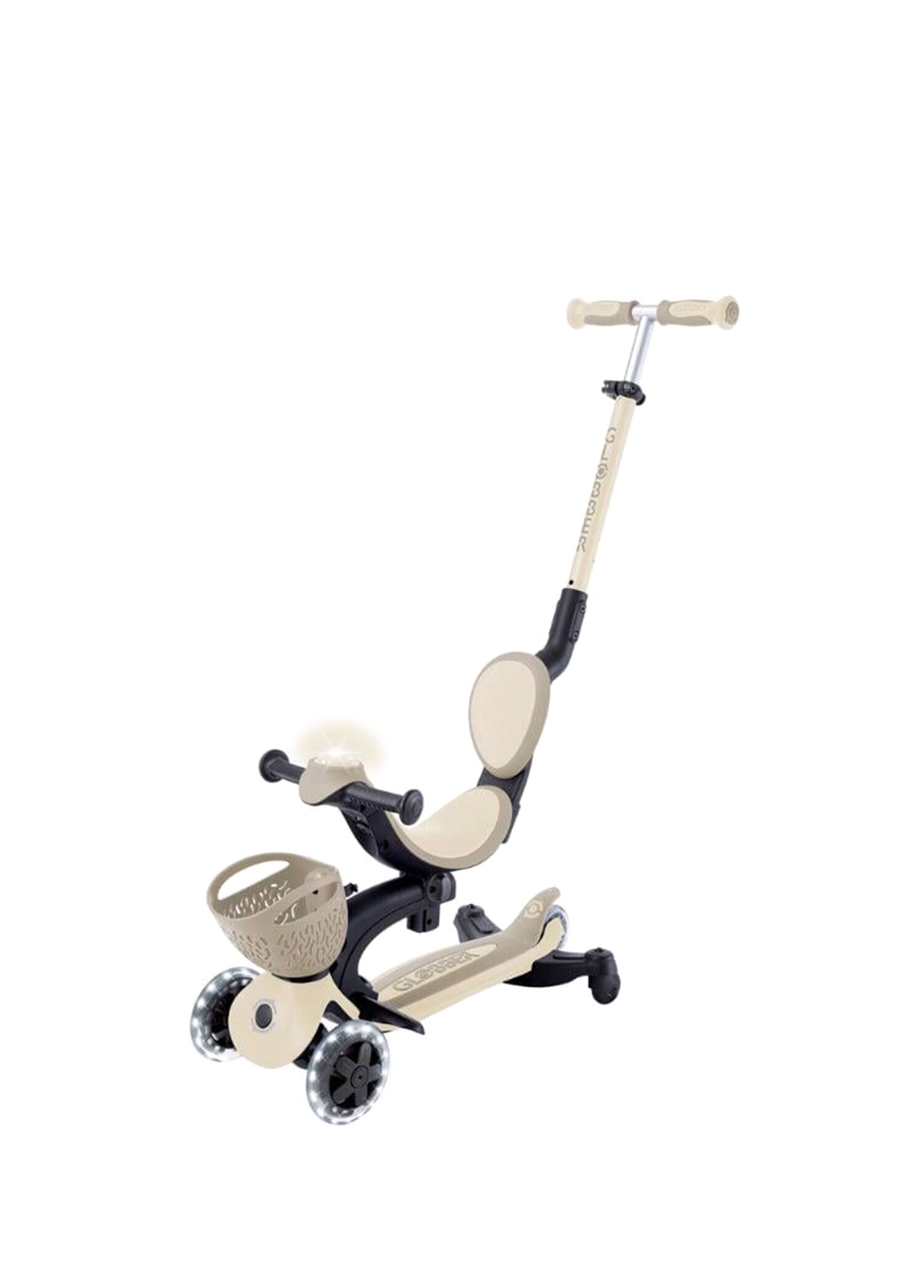 Go Up Baby 360 Işıklı Koyu Bej Çok Fonksiyonlu 3 Tekerlekli 15 Ay - 9 Yaş Çocuk Scooter