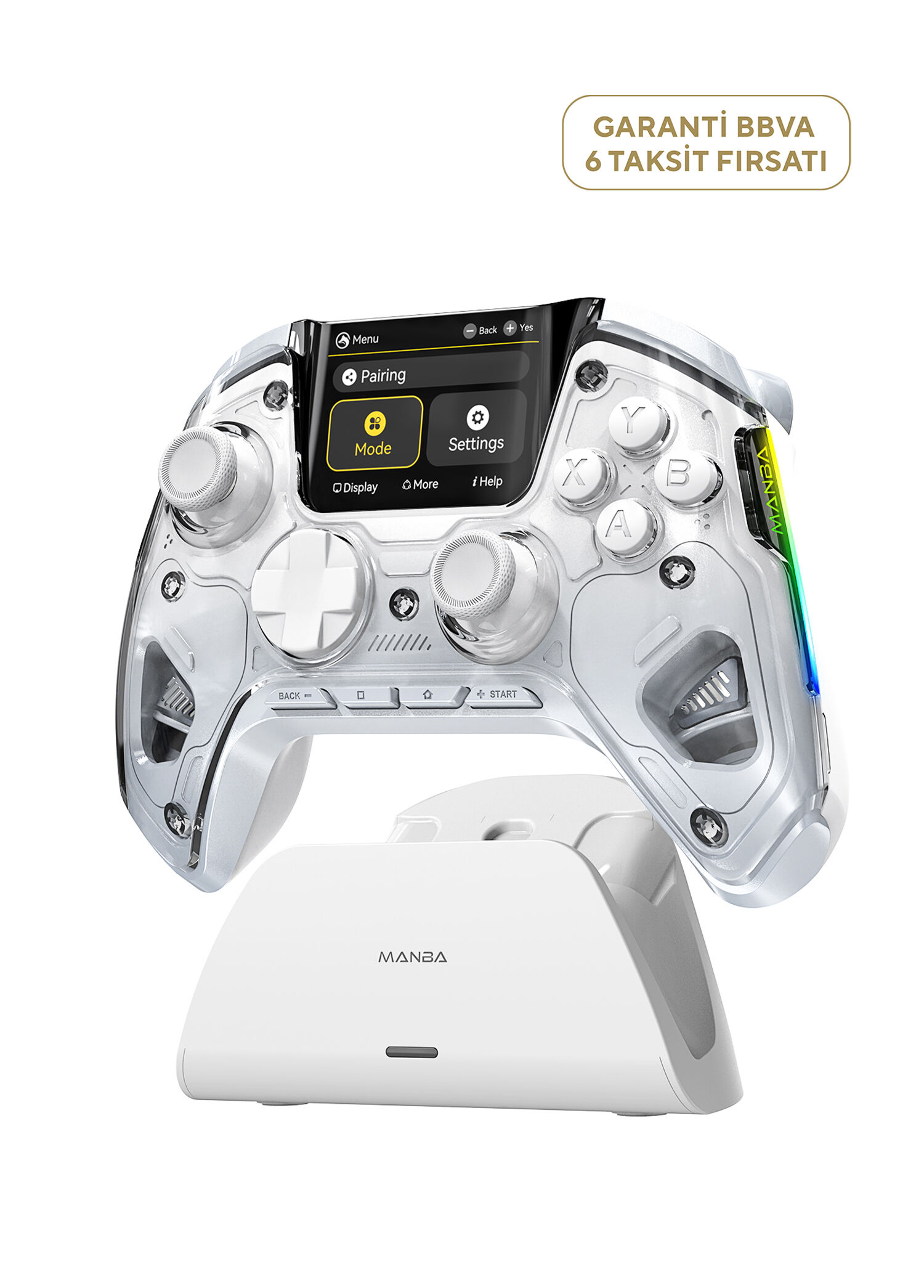 One Beyaz 2” Manyetik Stand PC/Switch/Android/iOS Desteği Kablosuz Gamepad