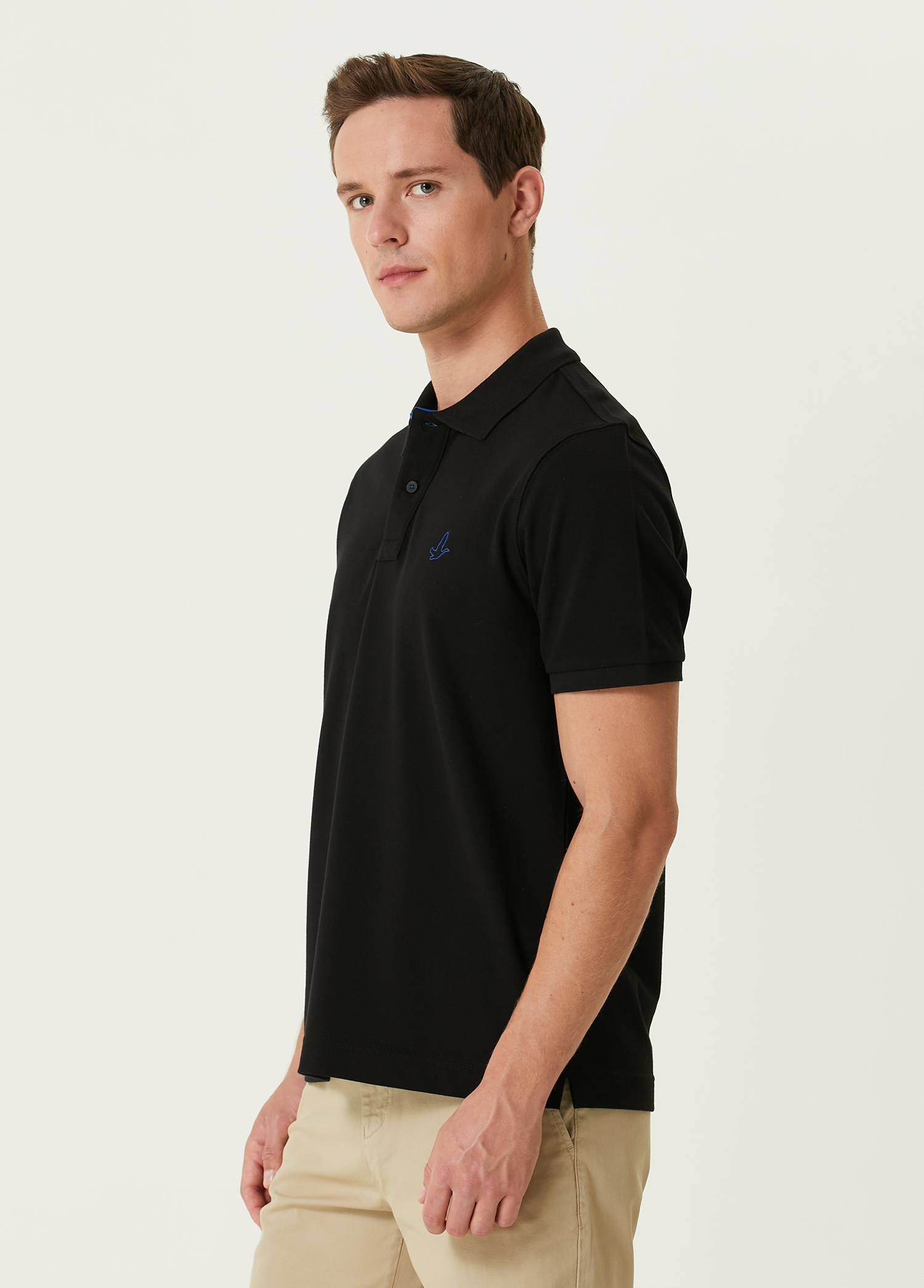 Comfort Fit Siyah Polo Yaka T-shirt_3