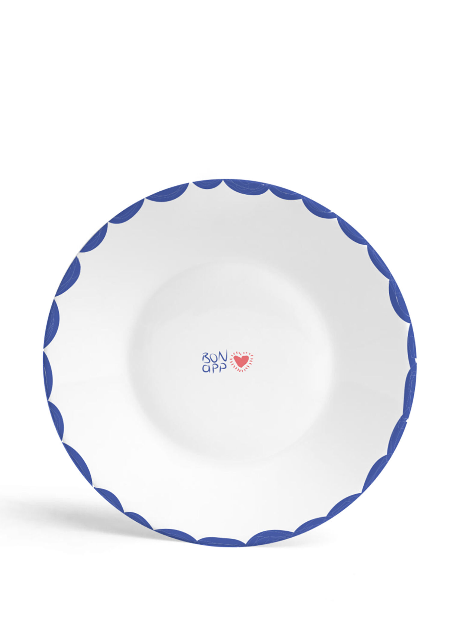 Bon App Collection Mavi Beyaz Porselen Yemek Tabağı 27 cm