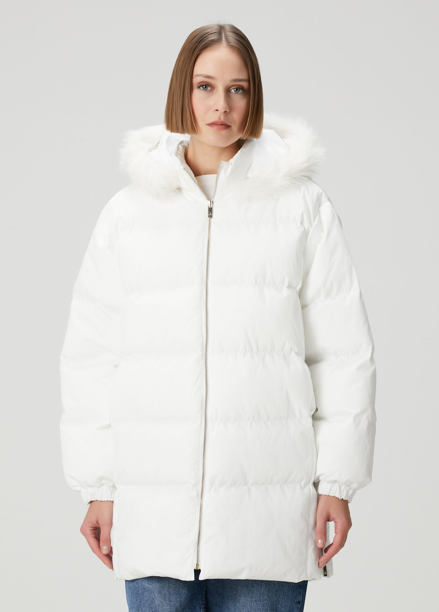 White Hooded Puffer Jacket