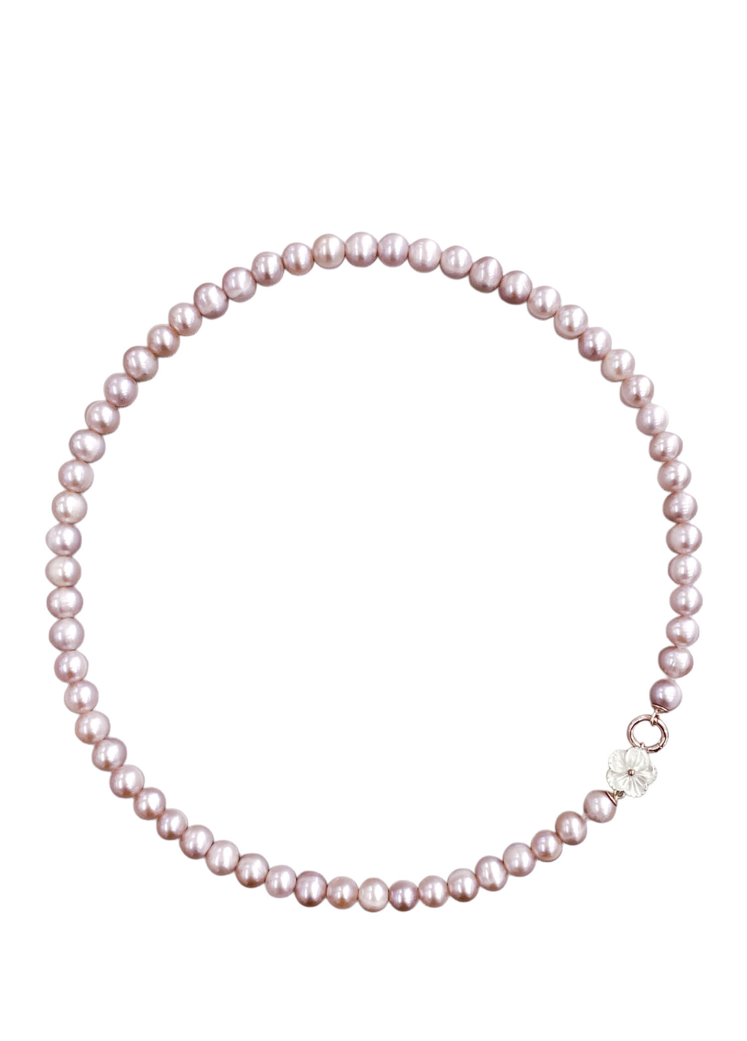 Cleito Pembe 925 Ayar Gümüş Rose Altın Kaplama Kadın İnci Kolye