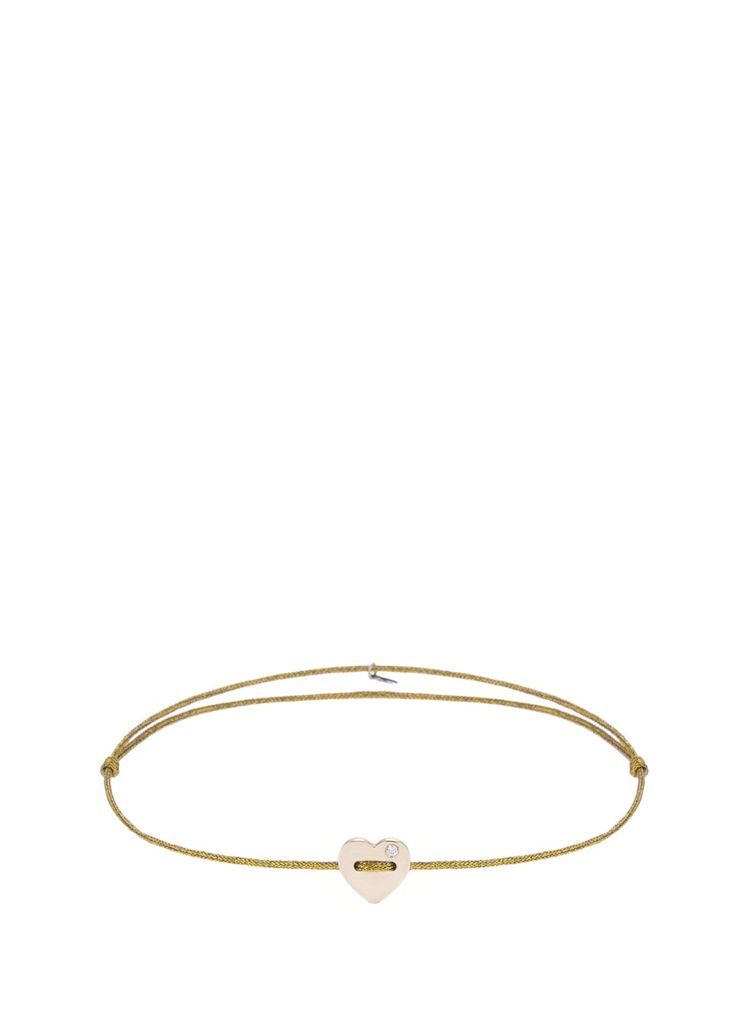 Heart Gold 14 Ayar Altın Unisex İp Bileklik
