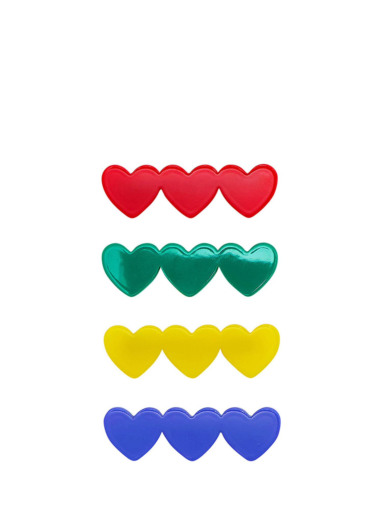 Heart Acetate 4'lü Kız Çocuk Toka