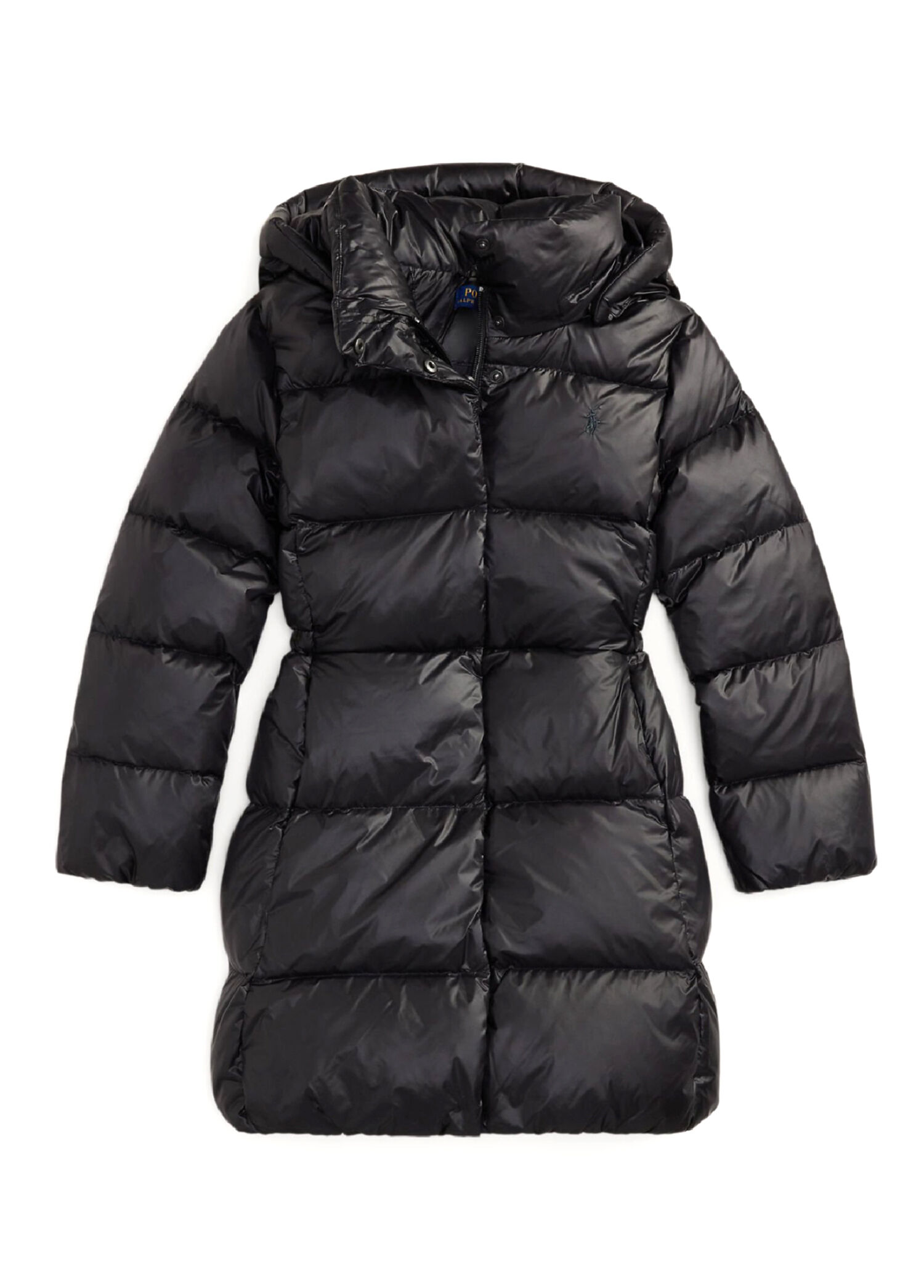 Siyah Kapüşonlu Kız Çocuk Puffer Mont