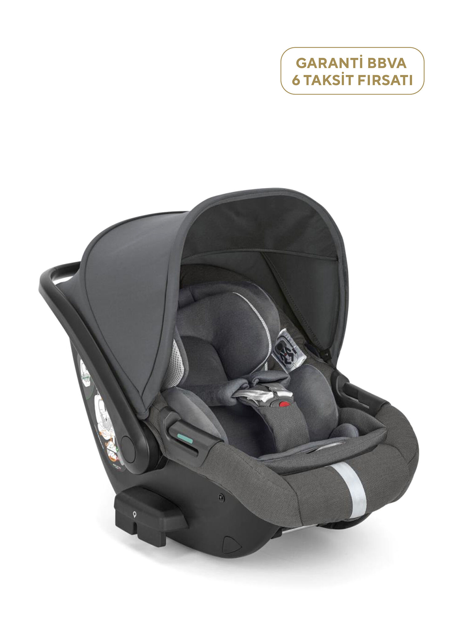 Darwin Infant Recline i-Size Gr 0+ Yatırılabilen 0-13 kg Velvet Grey Bebek Ana Kucağı ve Oto Koltuğu