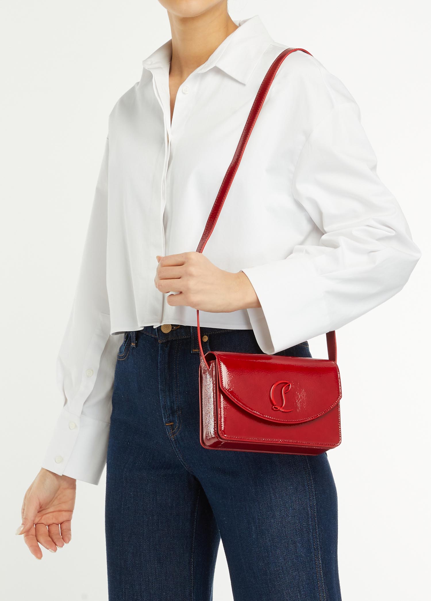 Christian Louboutin - Loubi54 Small Kırmızı Kadın Rugan Çapraz