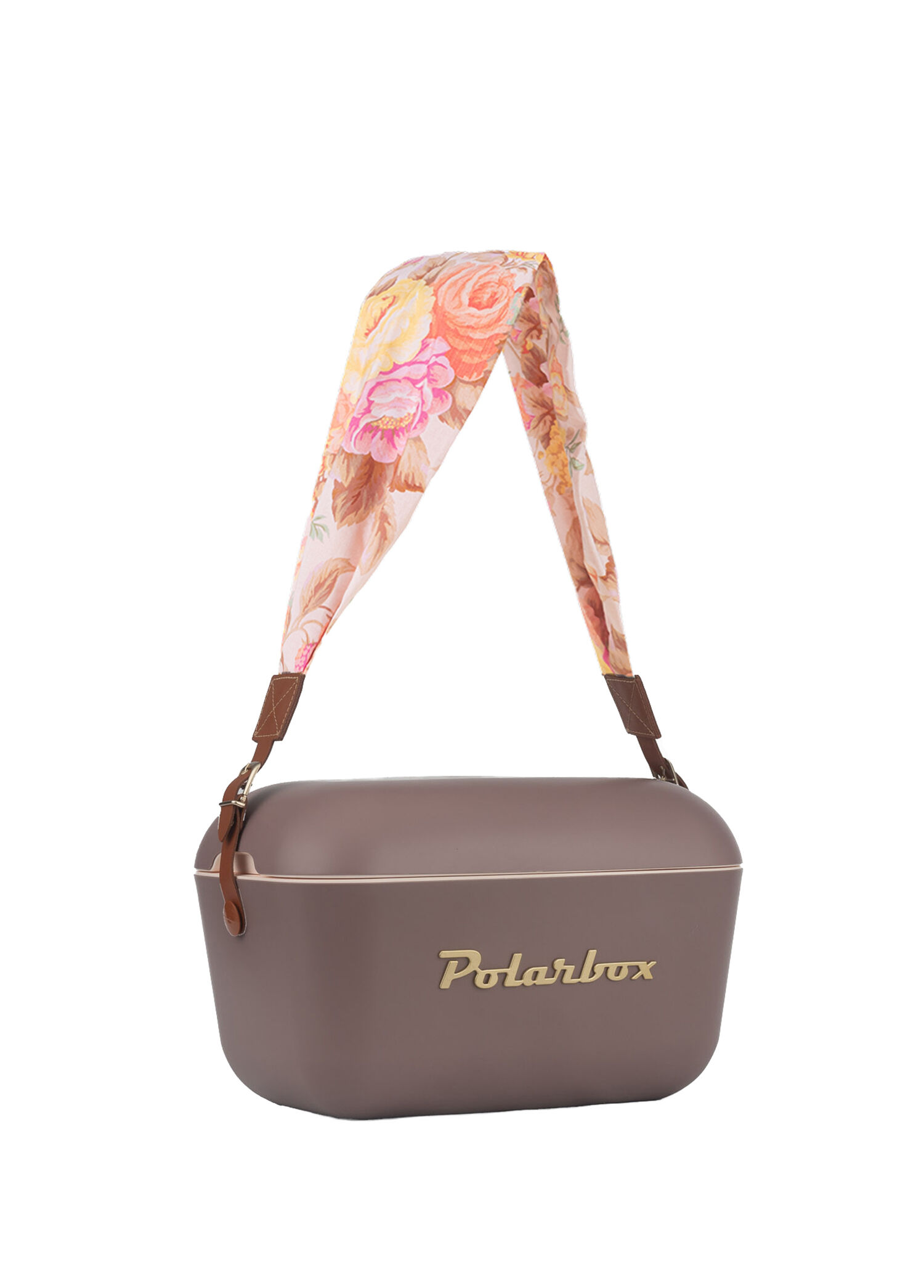 Prinkstyle Flower Classic Mauve Gold Pamuk ve Deri Kayışlı Soğuk ve Sıcak Tutucu Thermo Box 20 lt