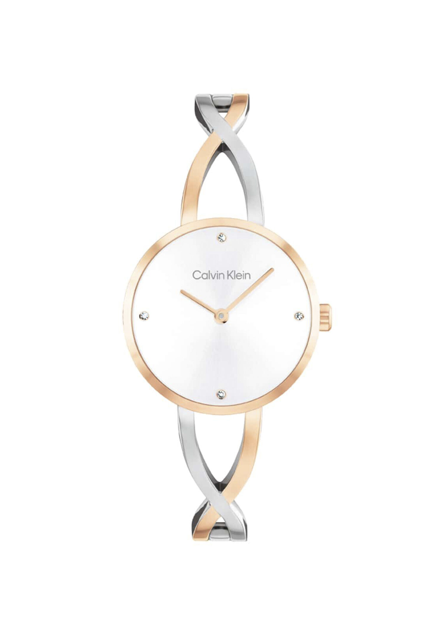 CK25100060  Metalik Gri Rose Gold Çelik Kadın Kol Saati