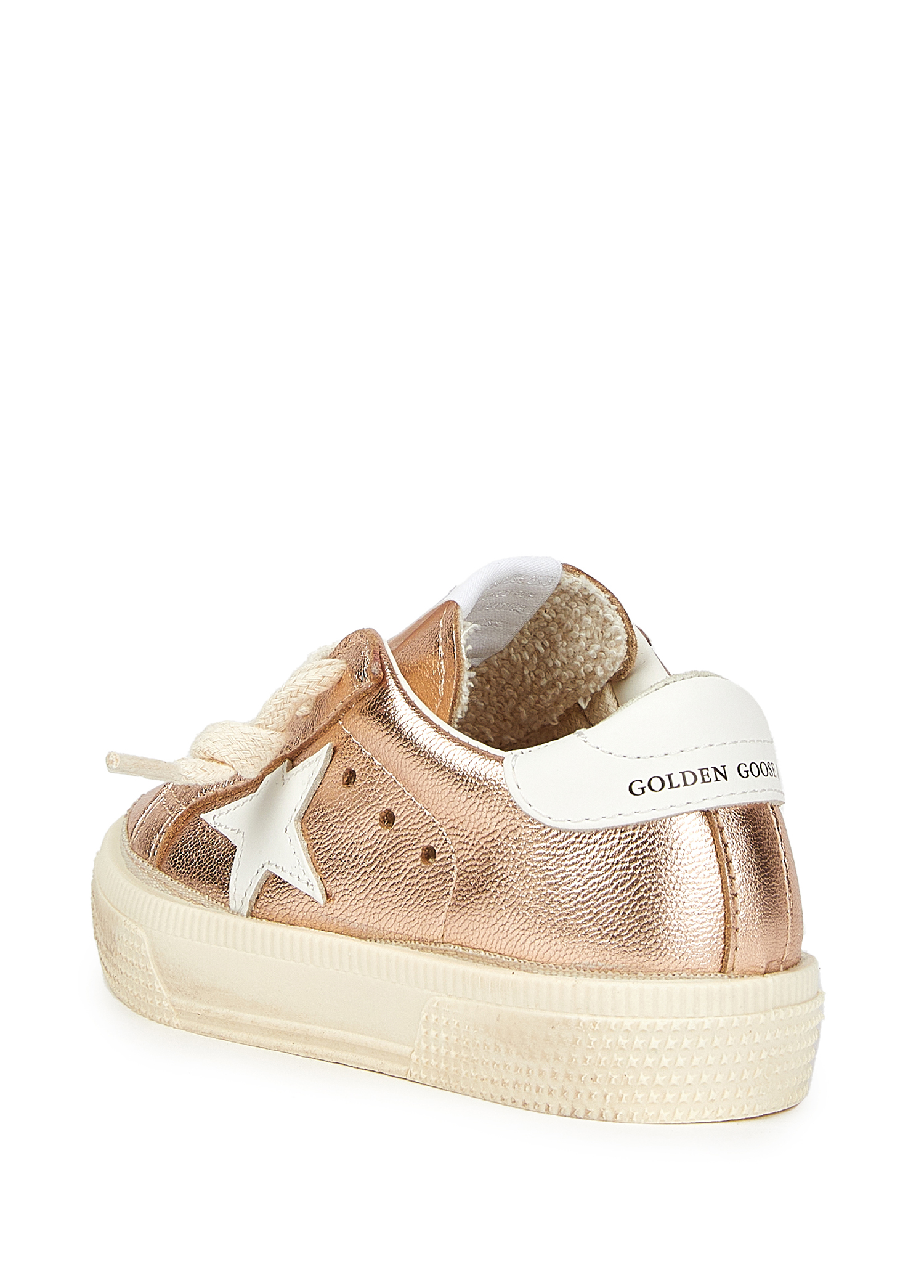 Golden Goose Rose Gold Super-Star With A Tan Star And Pink Glitter