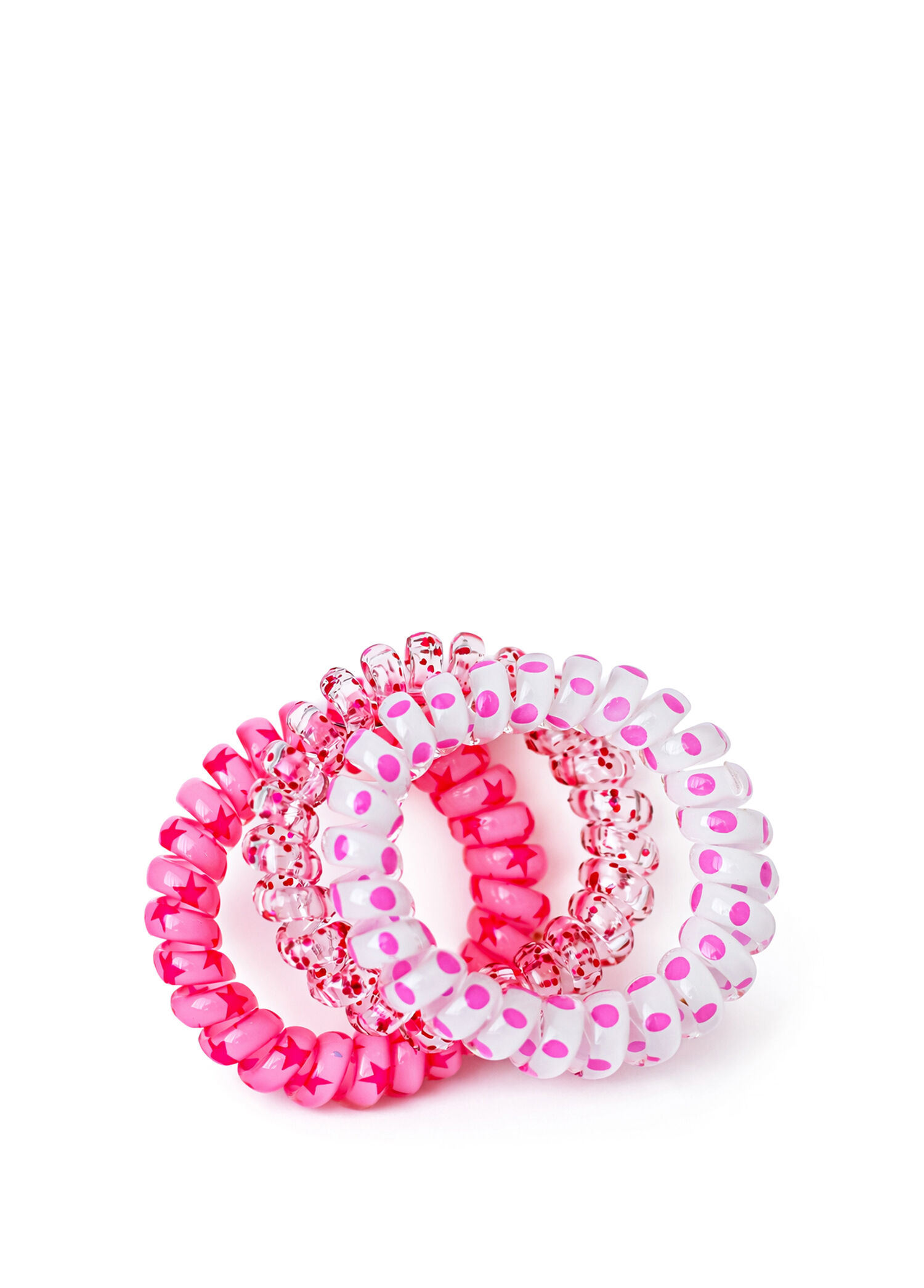 Hair Spiral Pink Star Kız Çocuk Toka