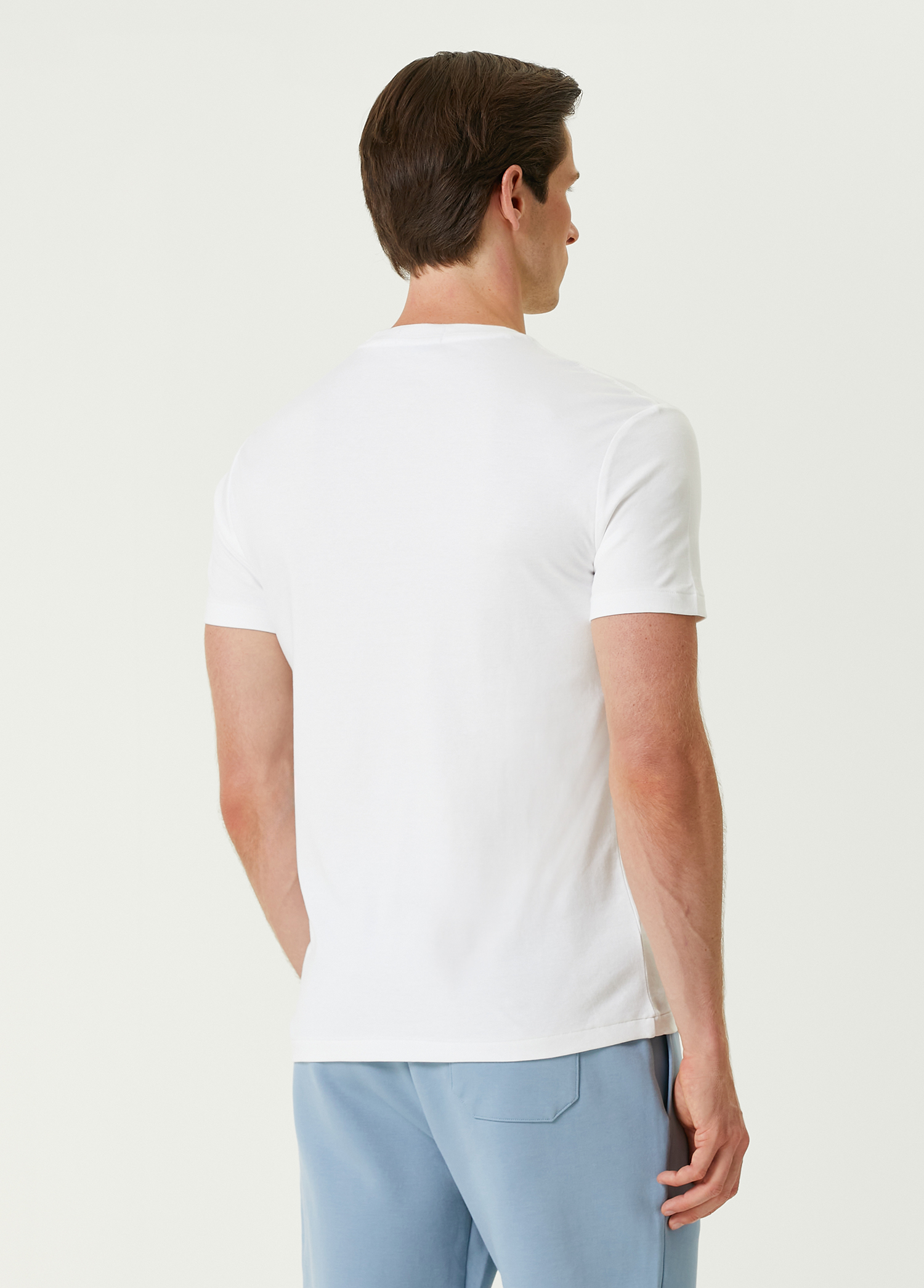 Beyaz Logo Nakışlı T-shirt_3