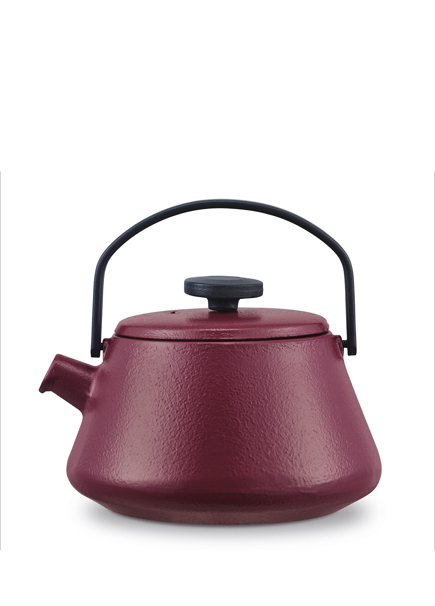 T-Time Aubergine Red Bordo Demir Döküm Demlik