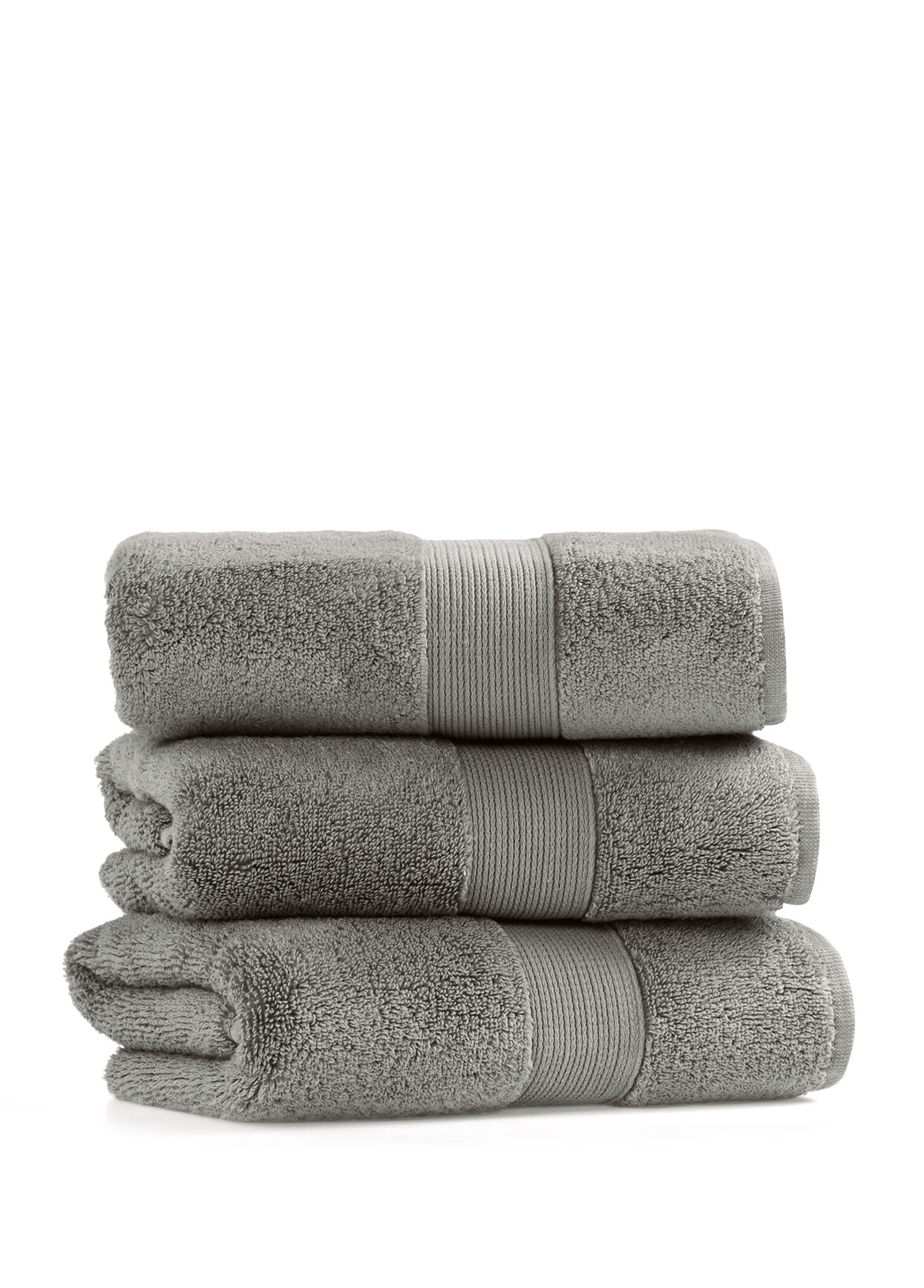 Alston Fibroluxe® Dark Gray Pamuklu Tekli Yüz Havlusu 50 x 90 cm