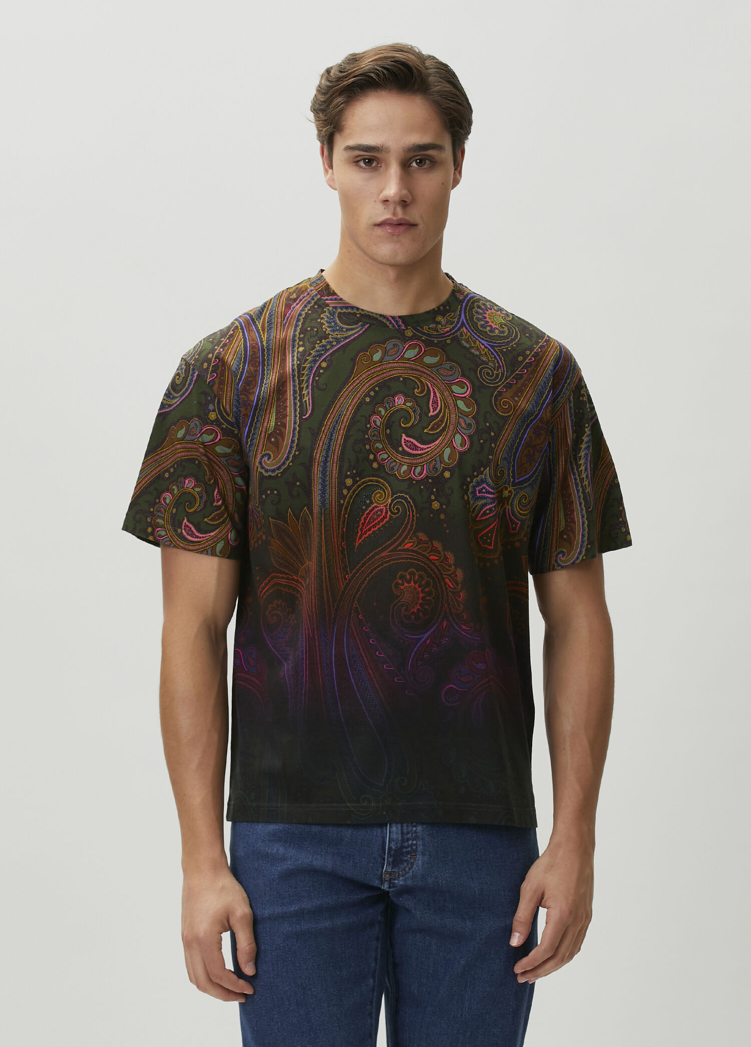 Multicolored Shawl Pattern T-shirt