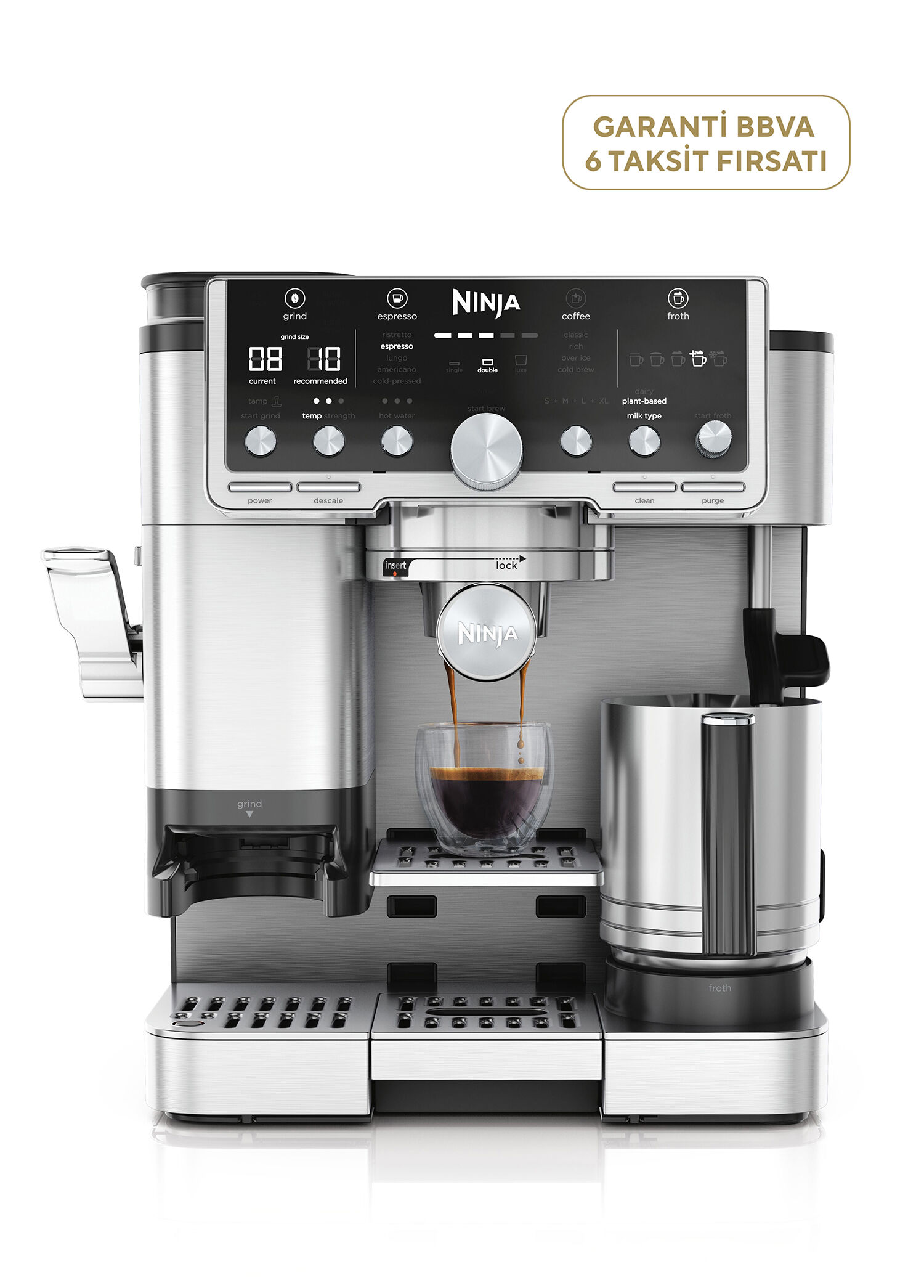 Luxe Café Pro Series Gümüş Espresso Makinesi